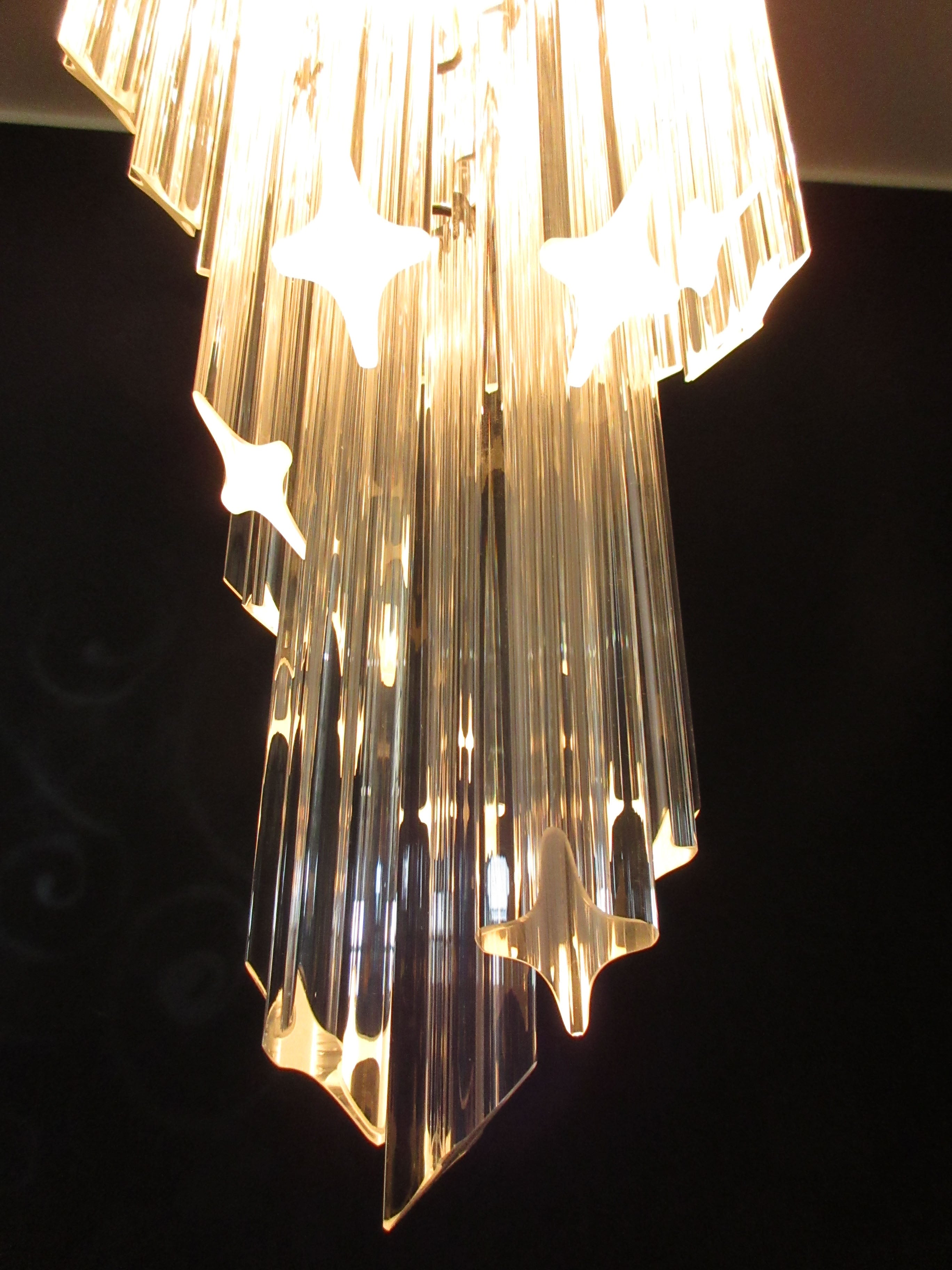 Murano Lysekrone – 54 Klare Prismeglass – detalj 1 – Murano Classics