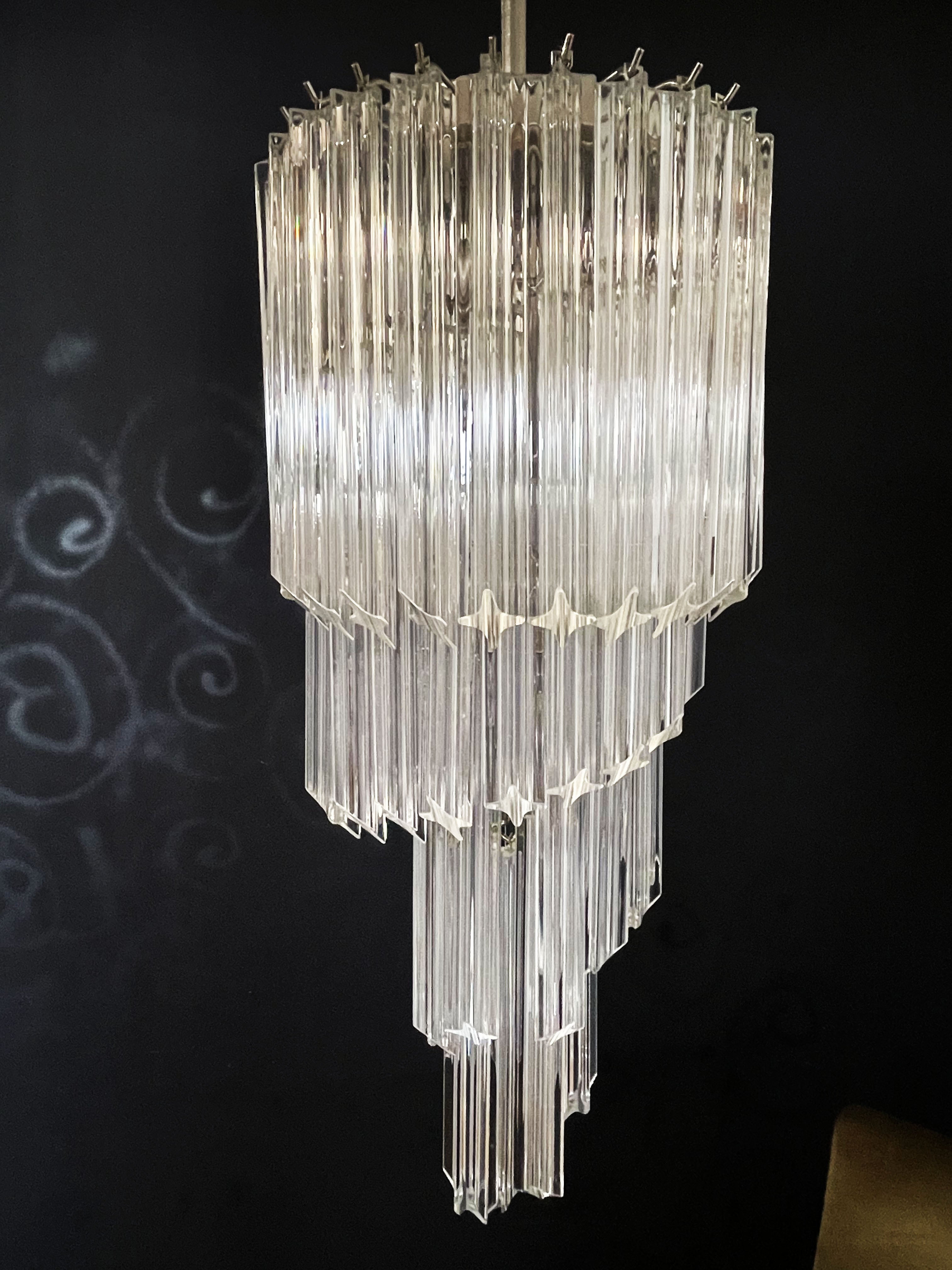 Murano Lysekrone – 54 Klare Prismeglass – detalj 4 – Murano Classics