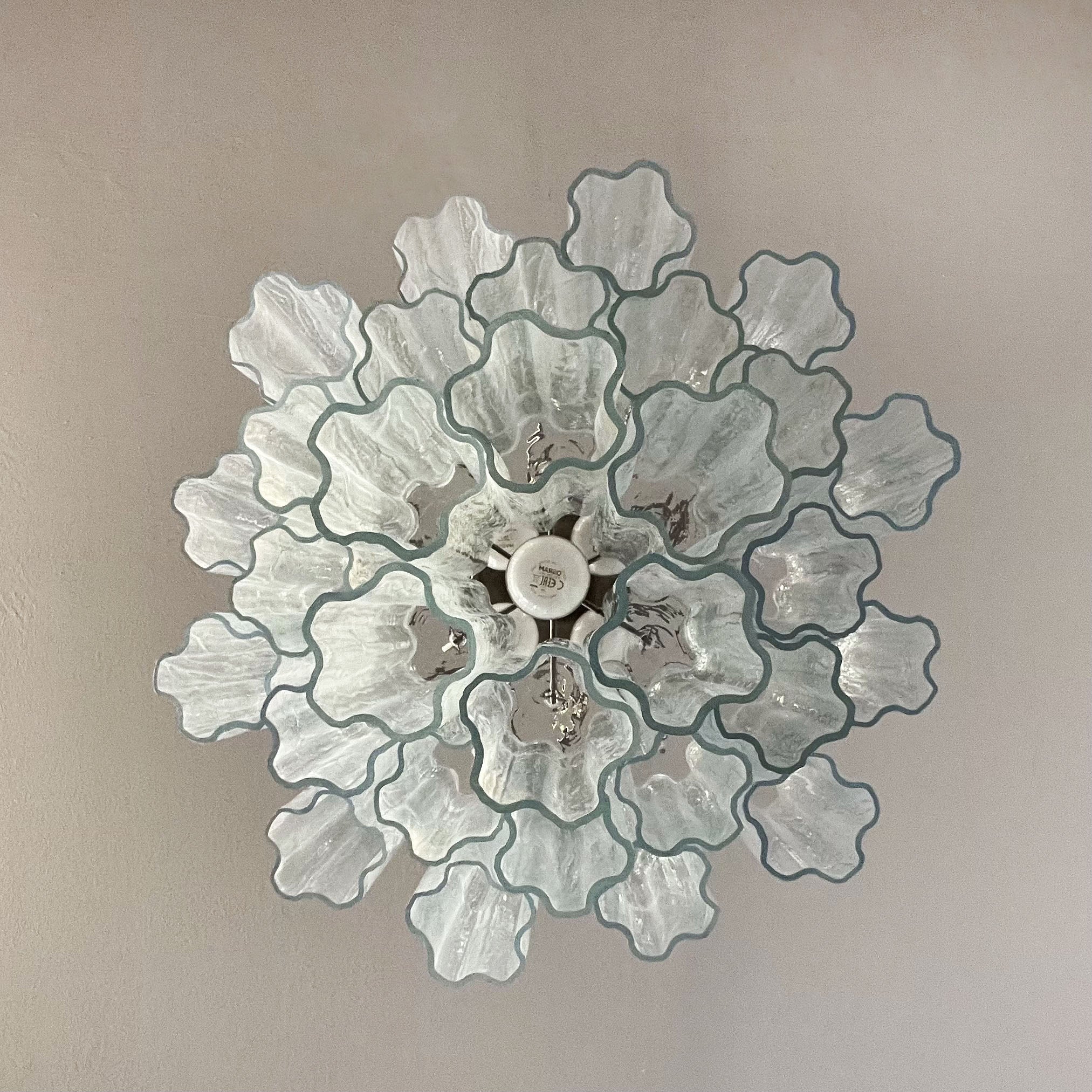 Murano Lysekrone – 30 Klare Glassrør – detalj 1 – Murano Classics