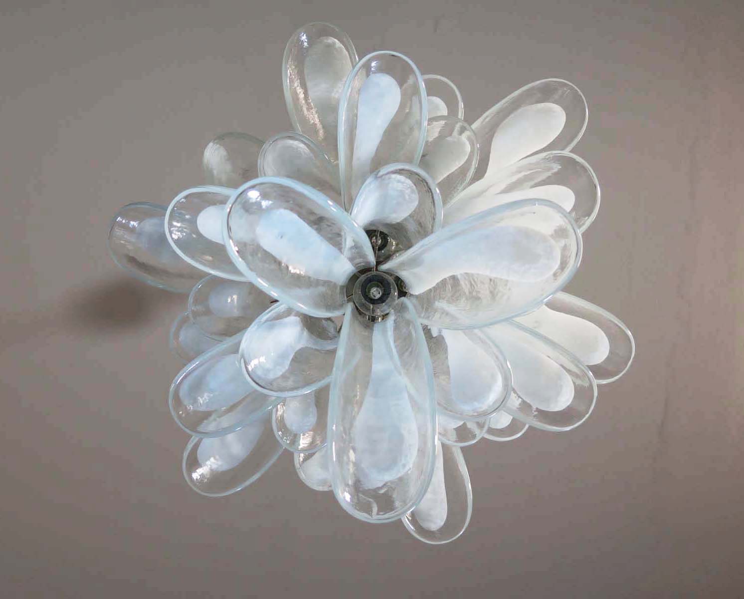 Murano Lysekrone – 30 Klare Konglebladglass – detalj 5 – Murano Classics