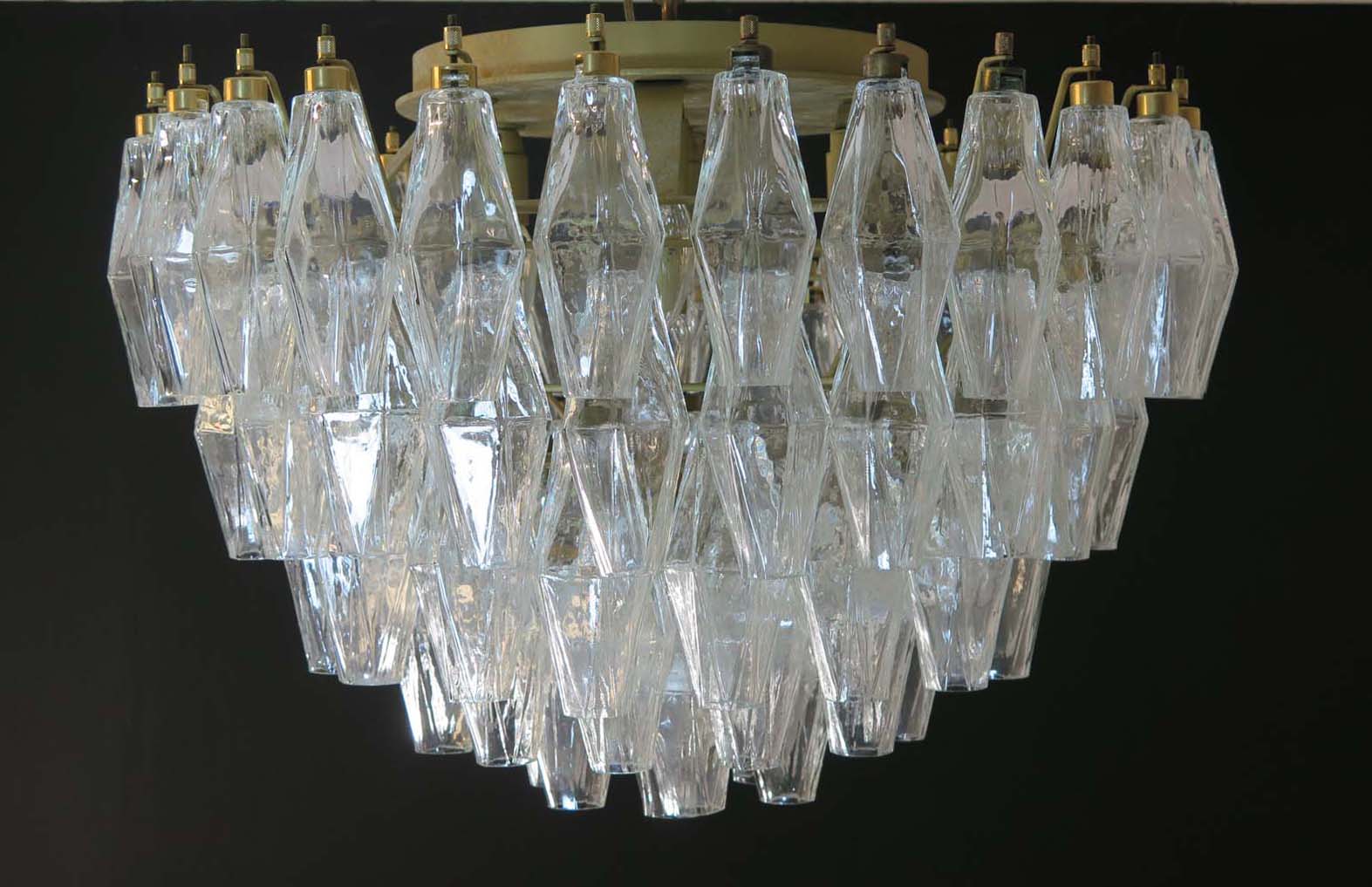 Murano Taklampe – 84 Klare Poliedriglass – detalj 6 – Murano Classics