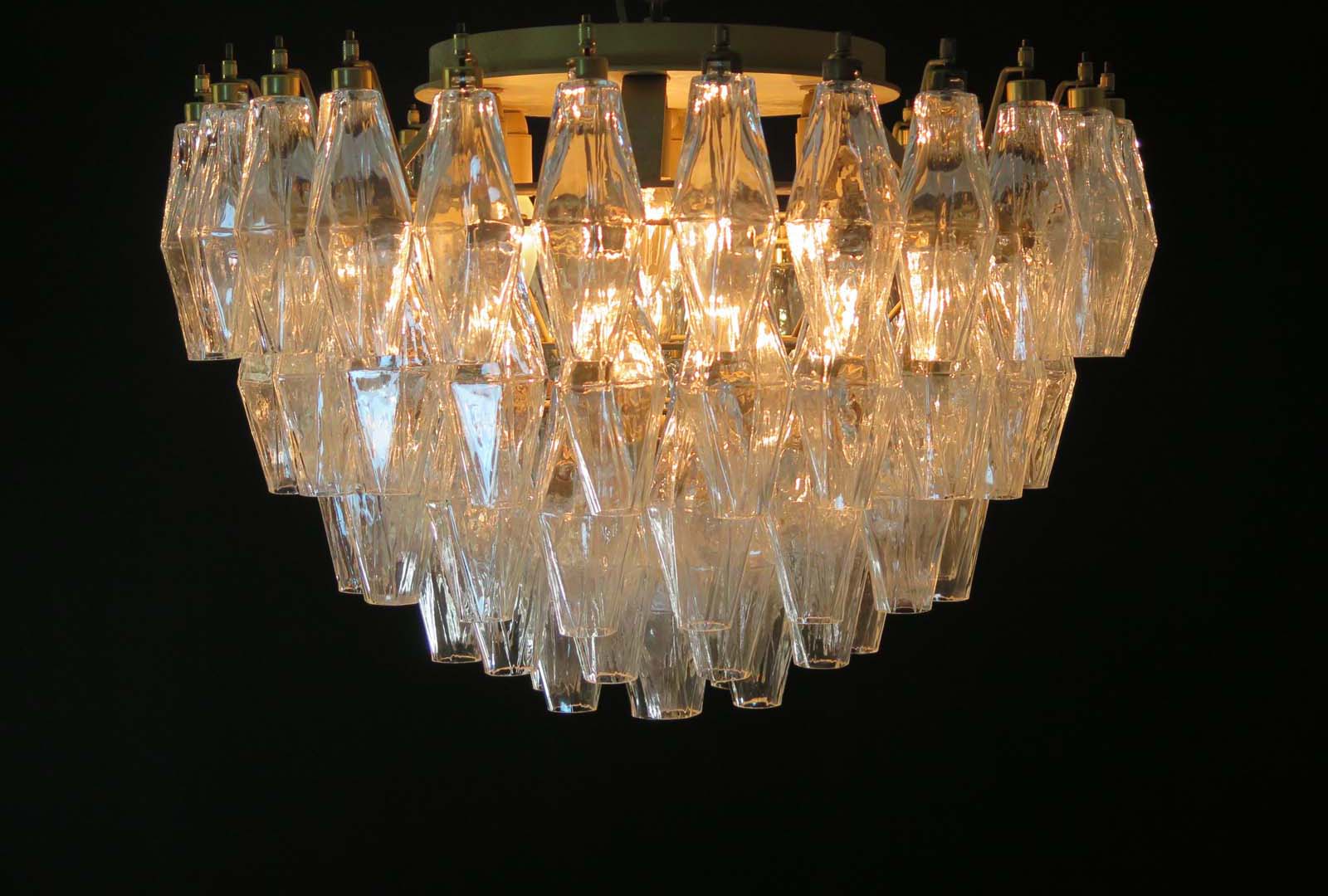 Murano Taklampe – 84 Klare Poliedriglass – detalj 8 – Murano Classics
