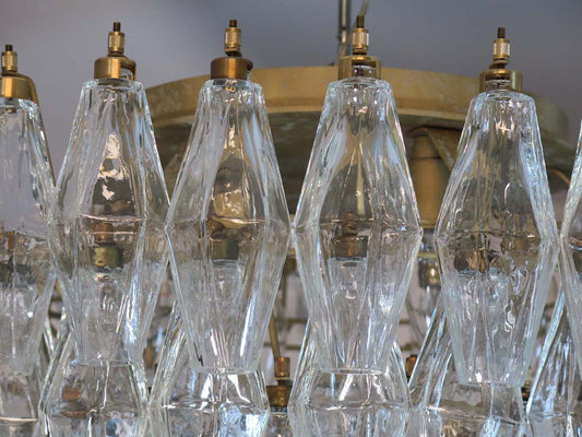 Murano Taklampe | 84 Klare Poliedriglass