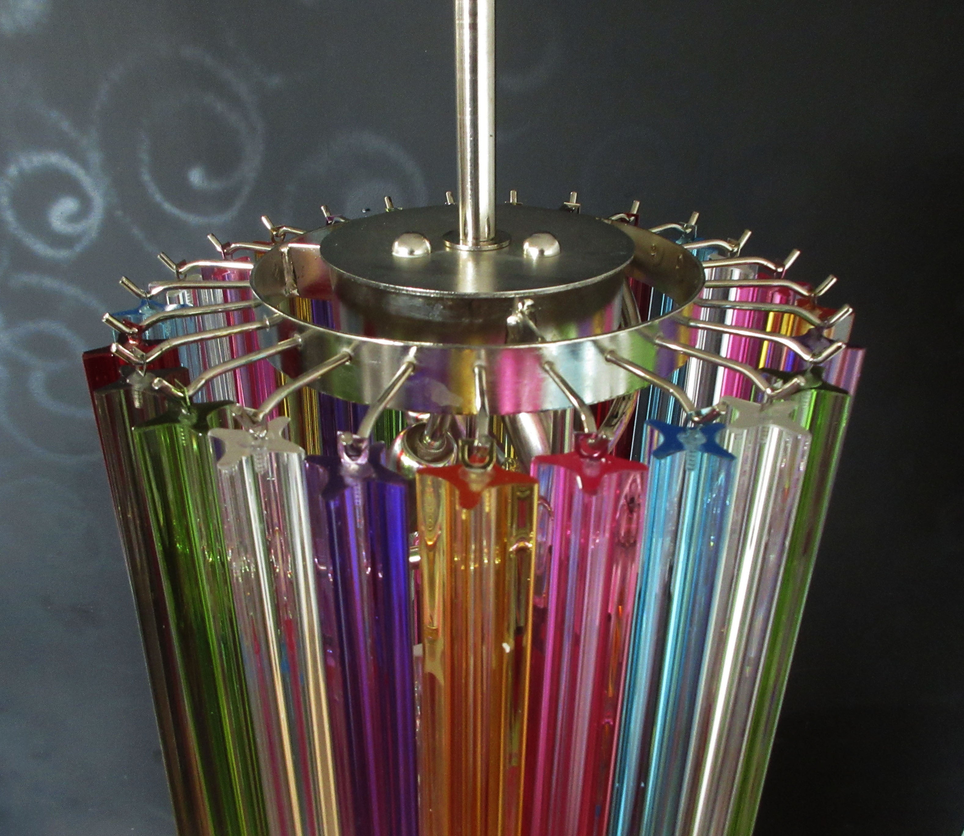 Murano Lysekrone – 54 Multifargede Prismeglass – detalj 7 – Murano Classics