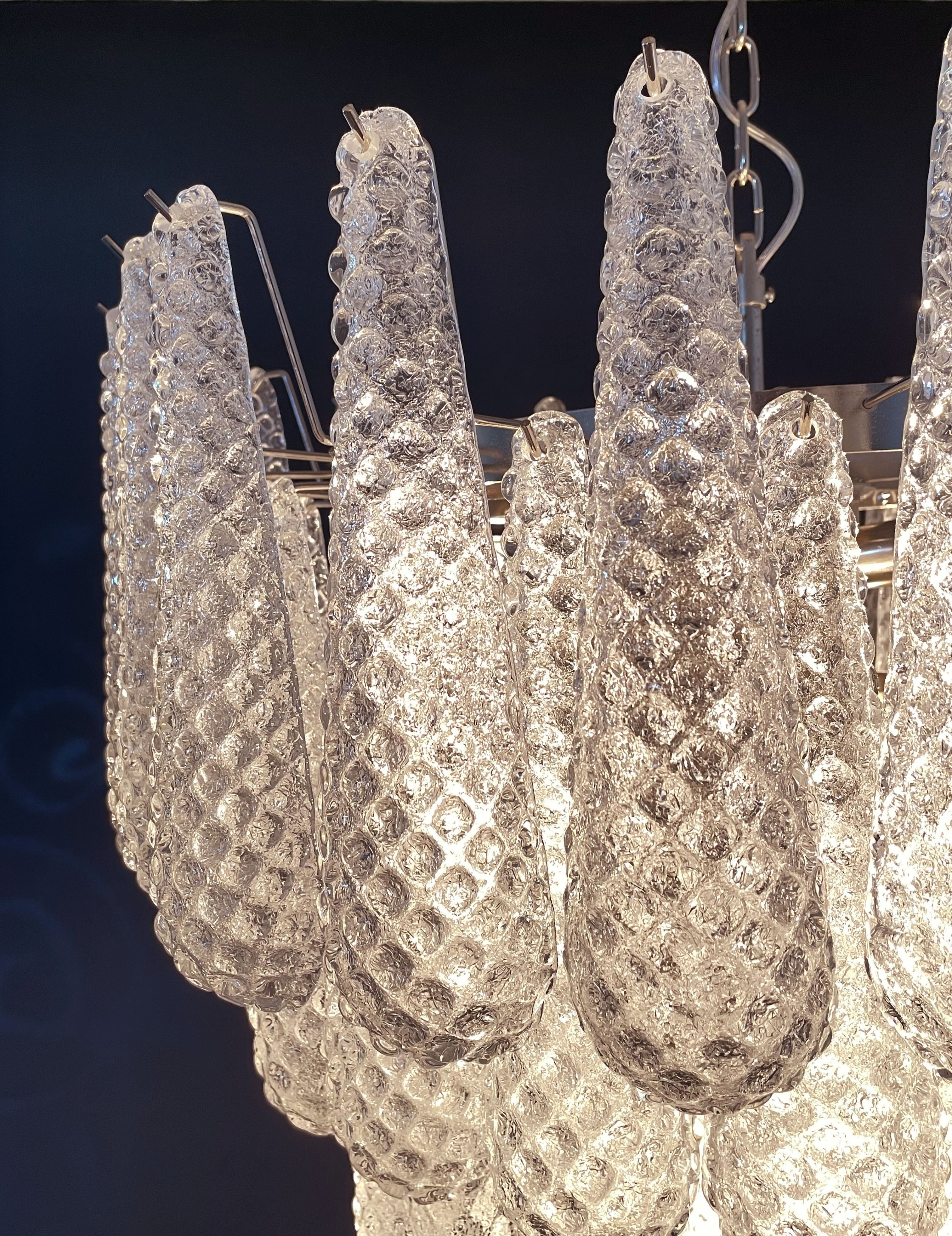 Murano Lysekrone – 75 Klare Dråpeglass – detalj 3 – Murano Classics