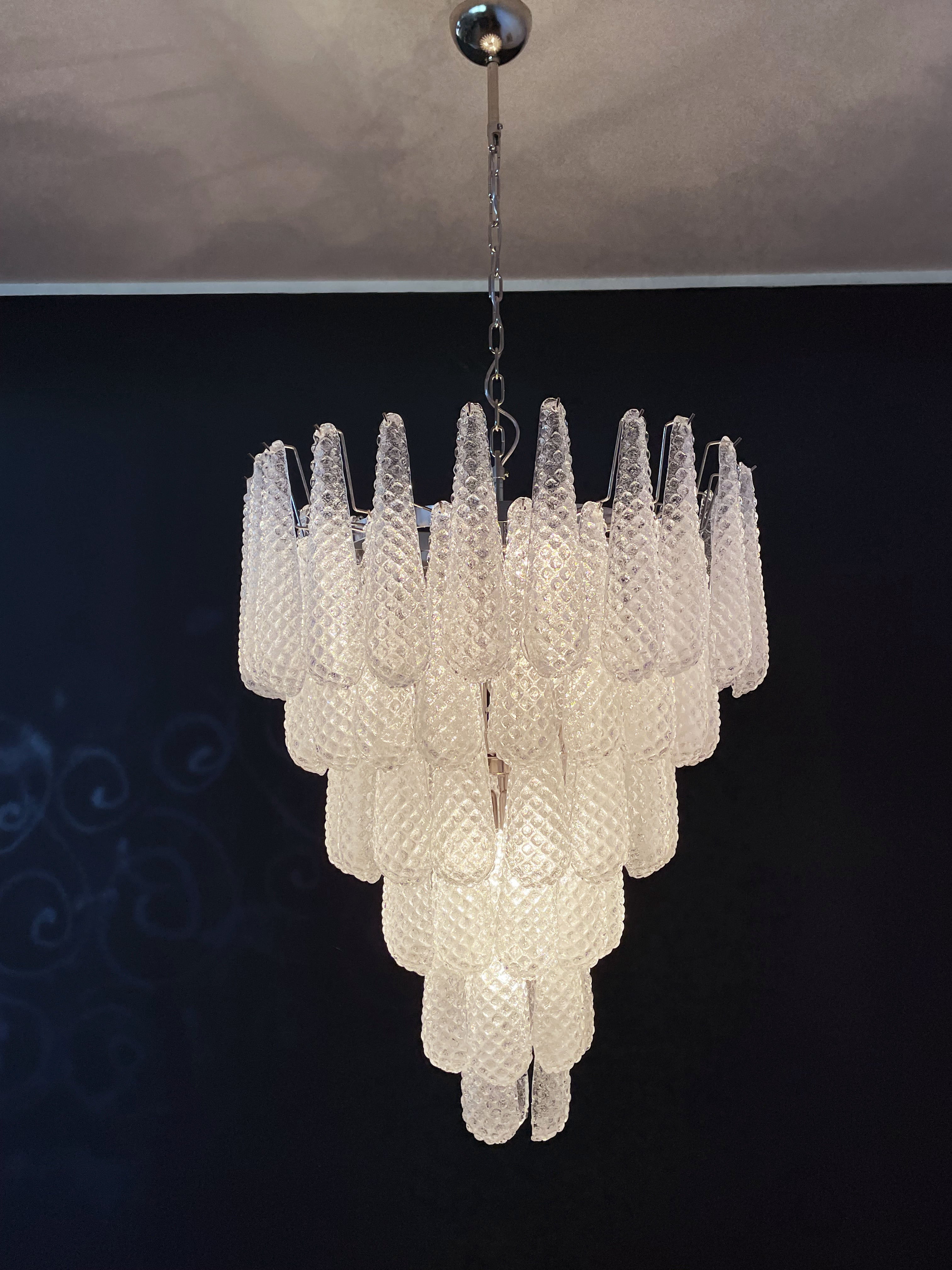 Murano Lysekrone – 75 Klare Dråpeglass – detalj 2 – Murano Classics