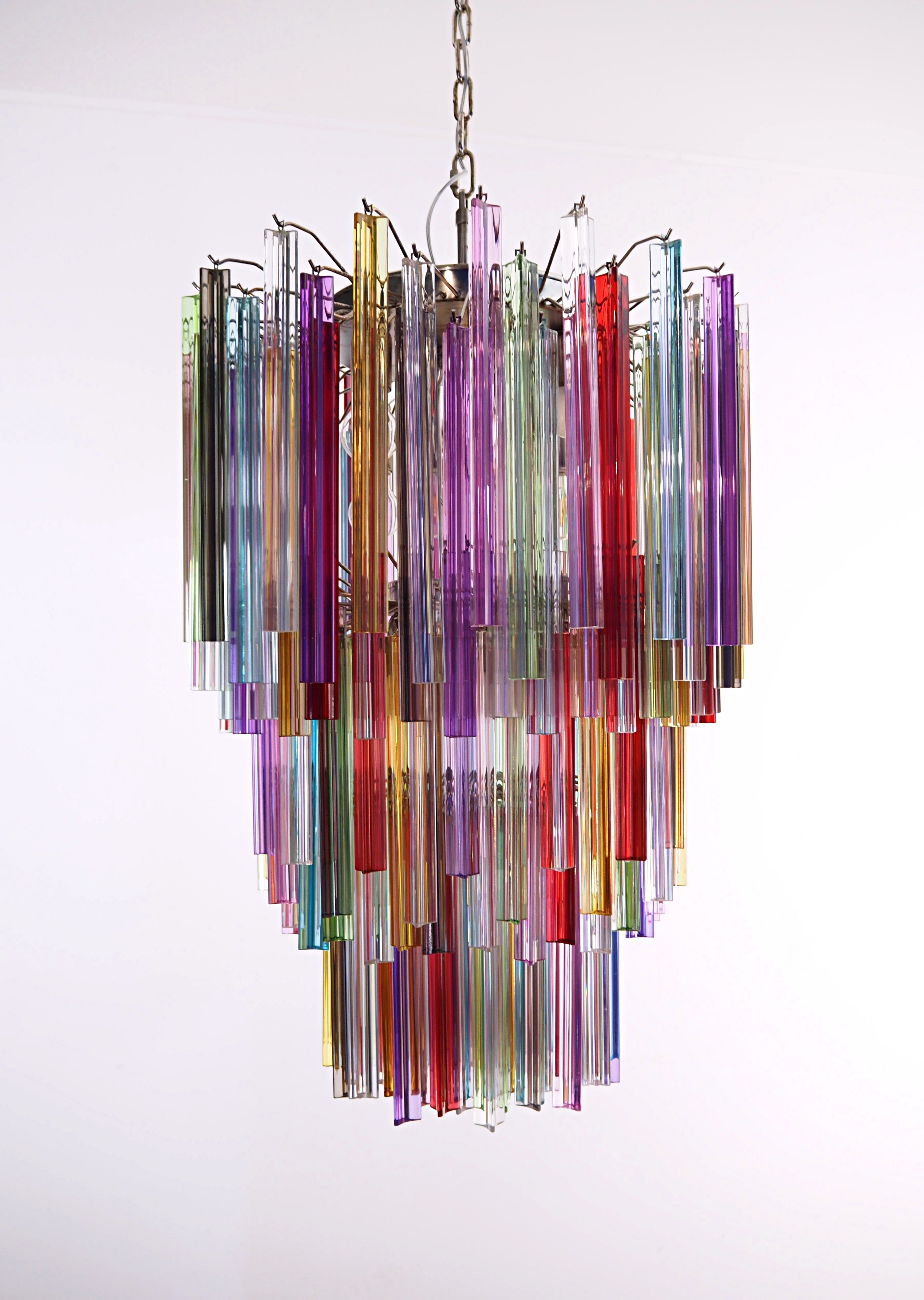 Murano Lysekrone – 187 Multifargede Prismeglass – detalj 7 – Murano Classics