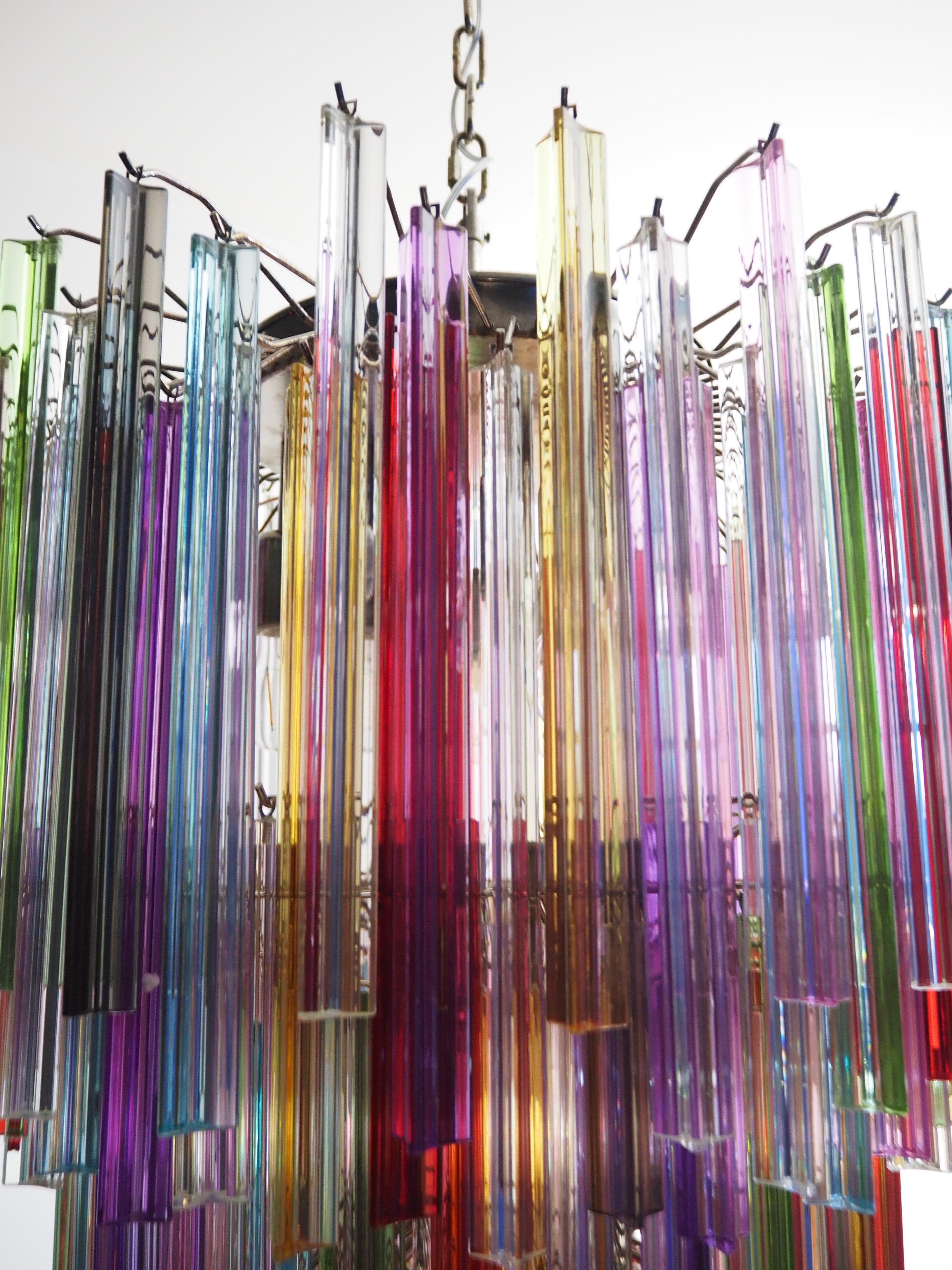 Murano Lysekrone – 187 Multifargede Prismeglass – detalj 2 – Murano Classics