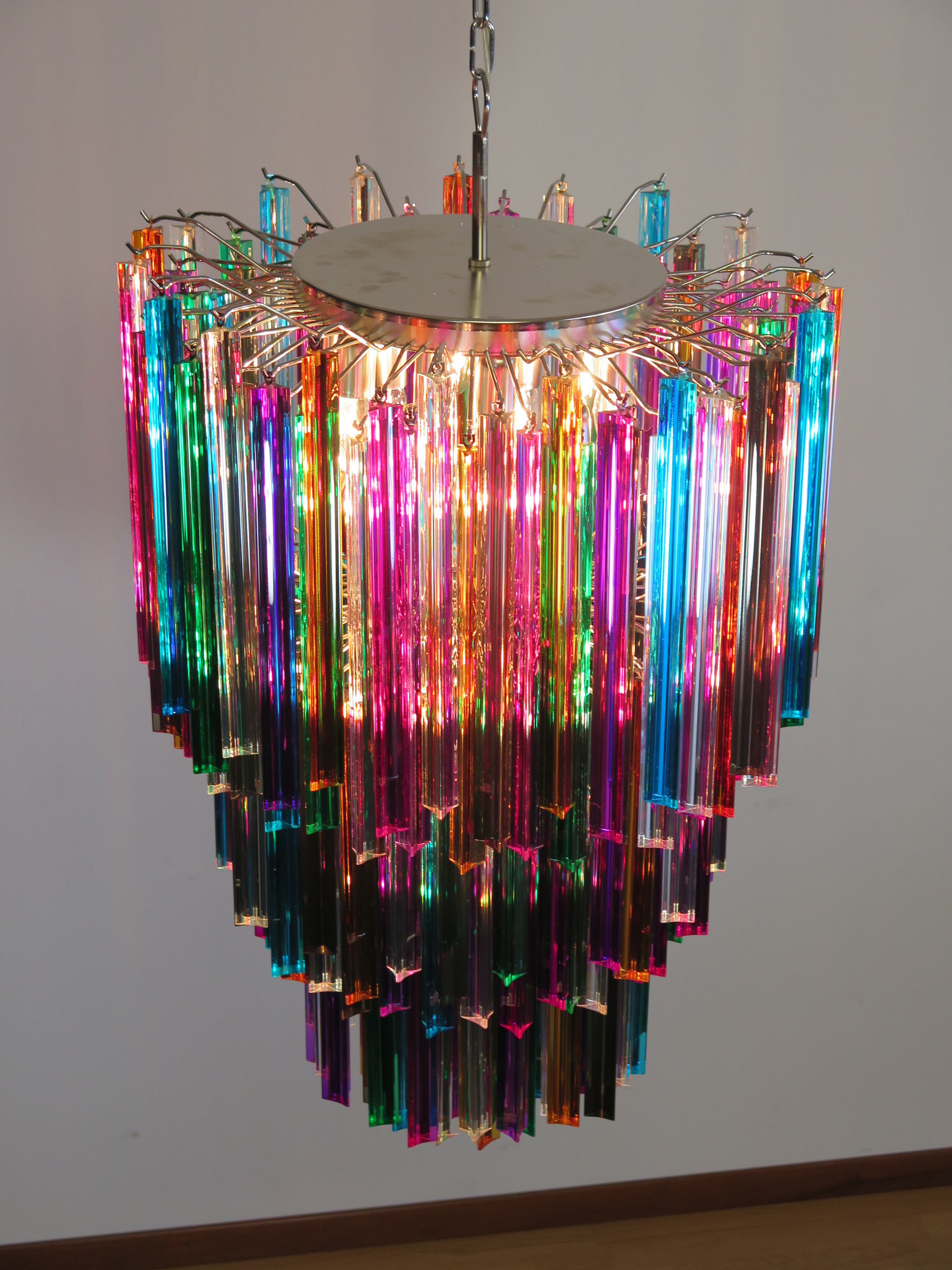 Murano Lysekrone – 187 Multifargede Prismeglass – detalj 5 – Murano Classics