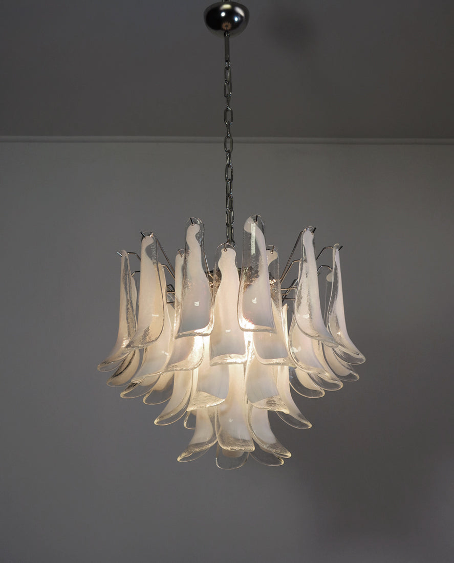 Murano Lysekrone – 36 Klare Konglebladglass – detalj 9 – Murano Classics