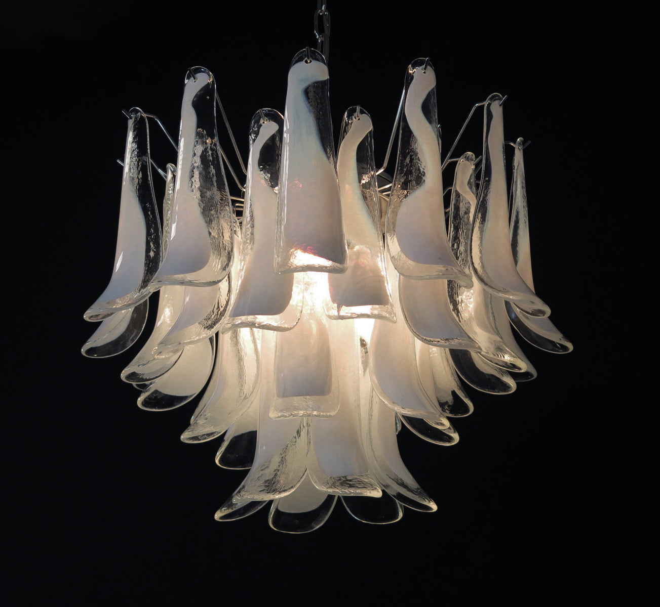 Murano Lysekrone – 36 Klare Konglebladglass – detalj 10 – Murano Classics
