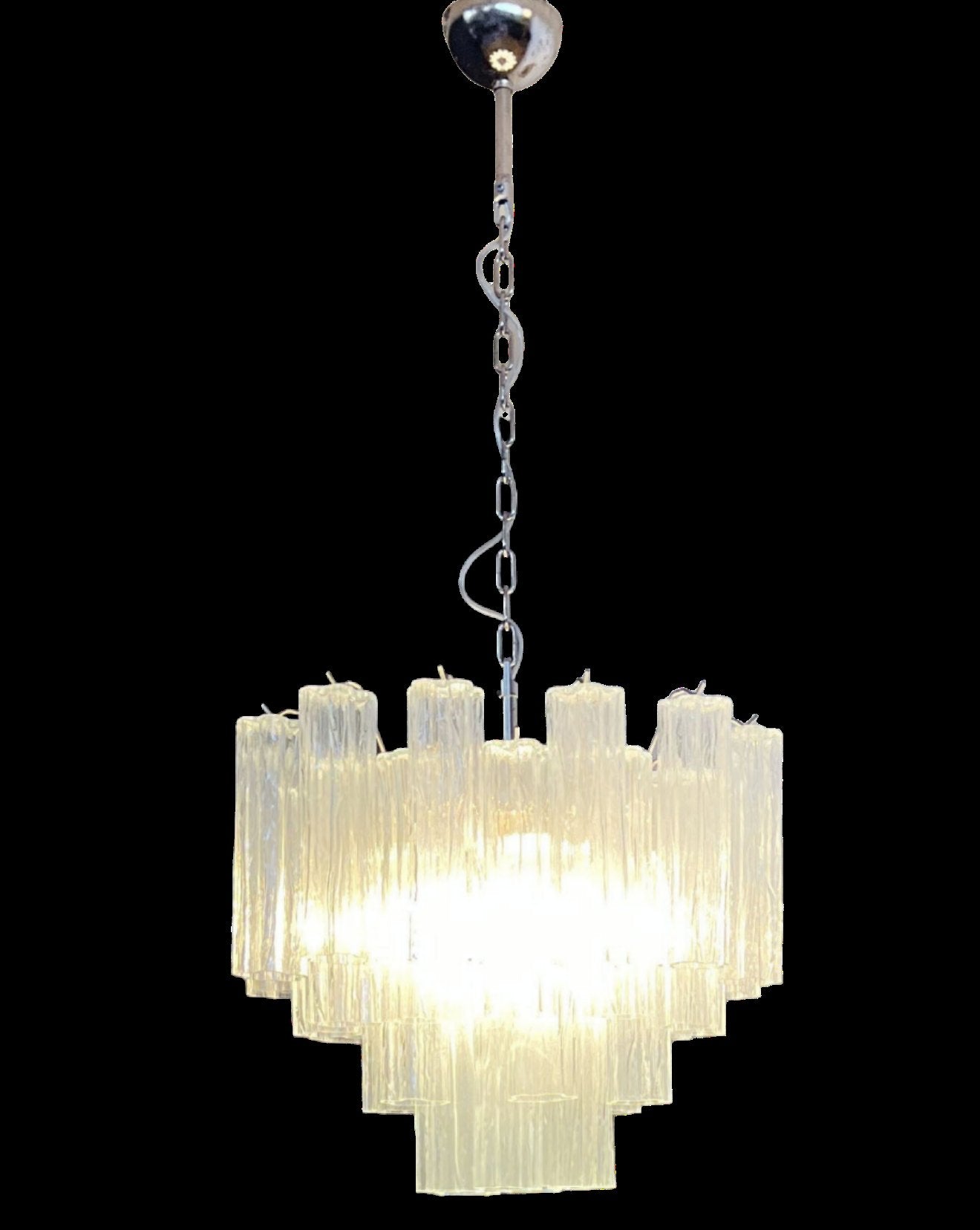 Murano Lysekrone – 36 Klare Glassrør – detalj 11 – Murano Classics