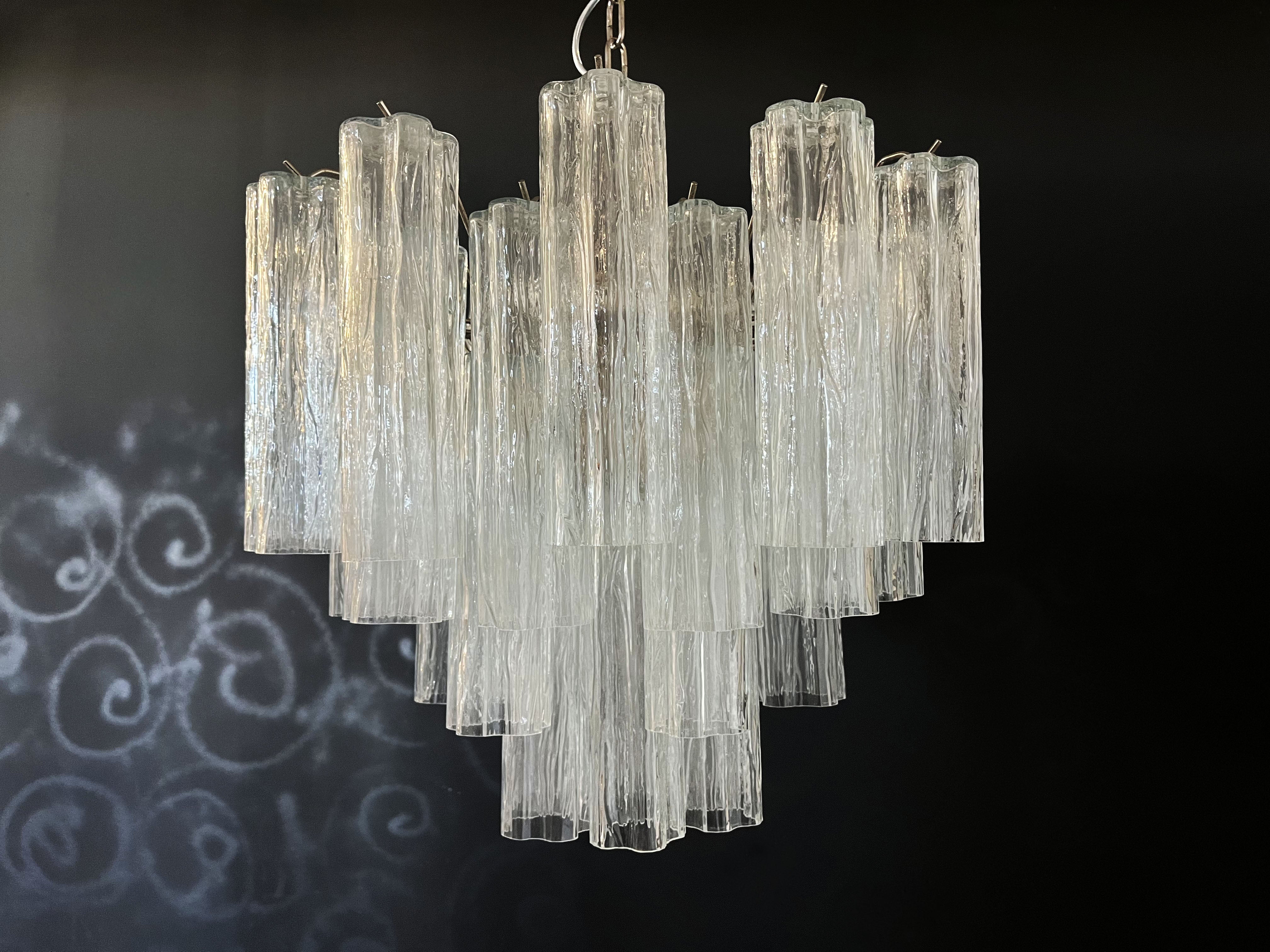 Murano Lysekrone – 36 Klare Glassrør – detalj 7 – Murano Classics