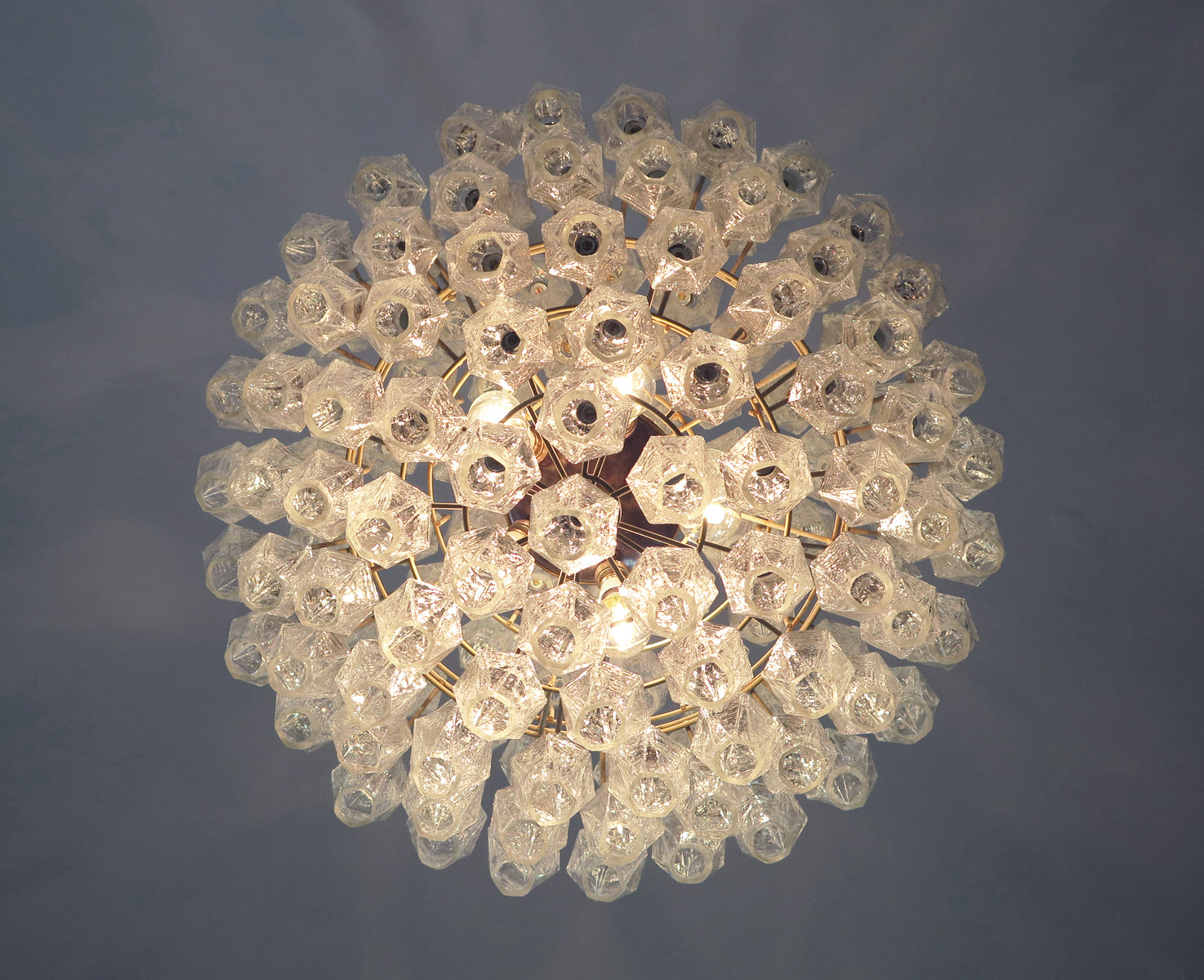 Murano Lysekrone – 140 Klare Poliedriglass – detalj 7 – Murano Classics