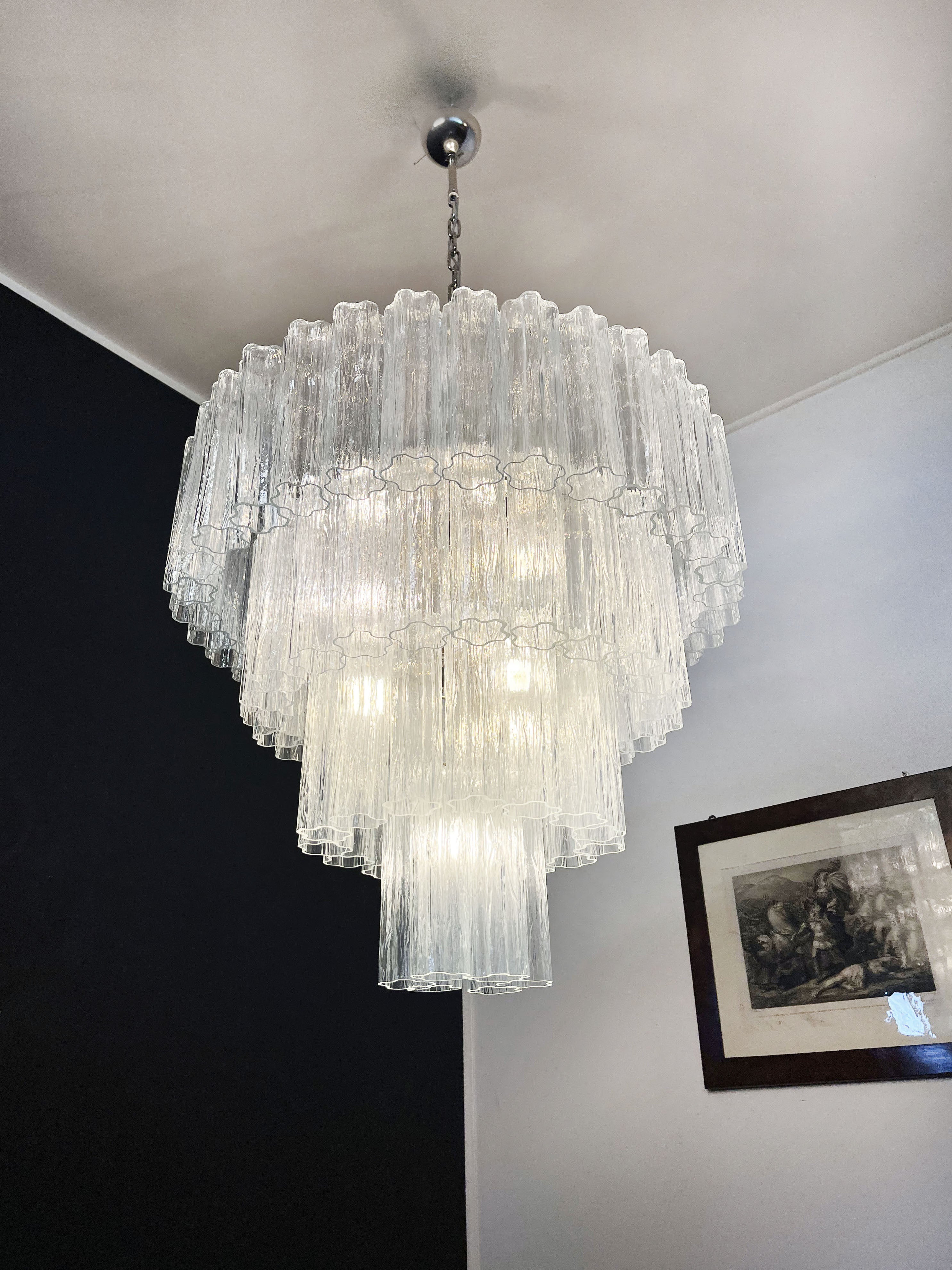 Murano Lysekrone – 78 Klare Glassrør – detalj 5 – Murano Classics