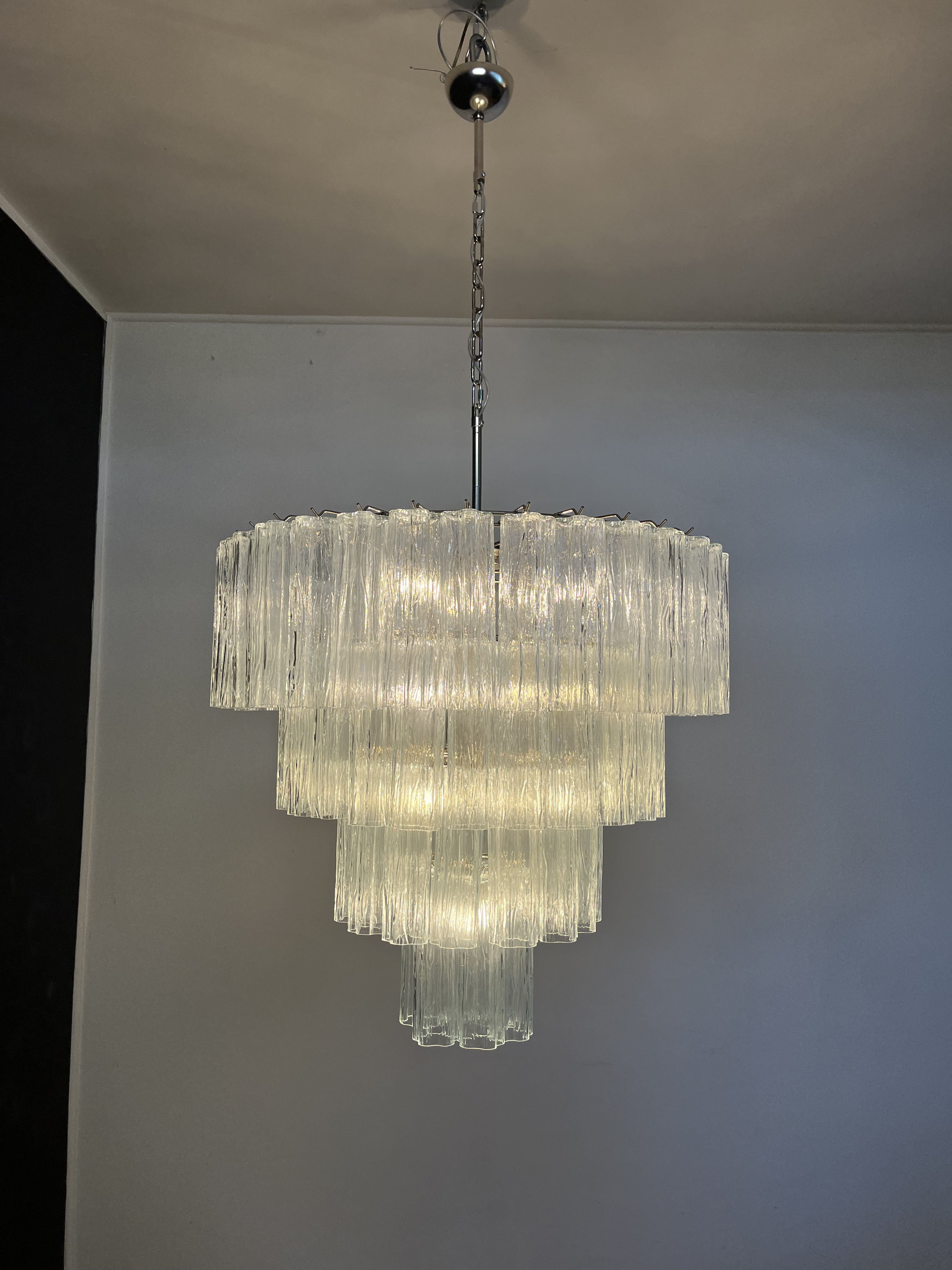 Murano Lysekrone – 78 Klare Glassrør – detalj 4 – Murano Classics