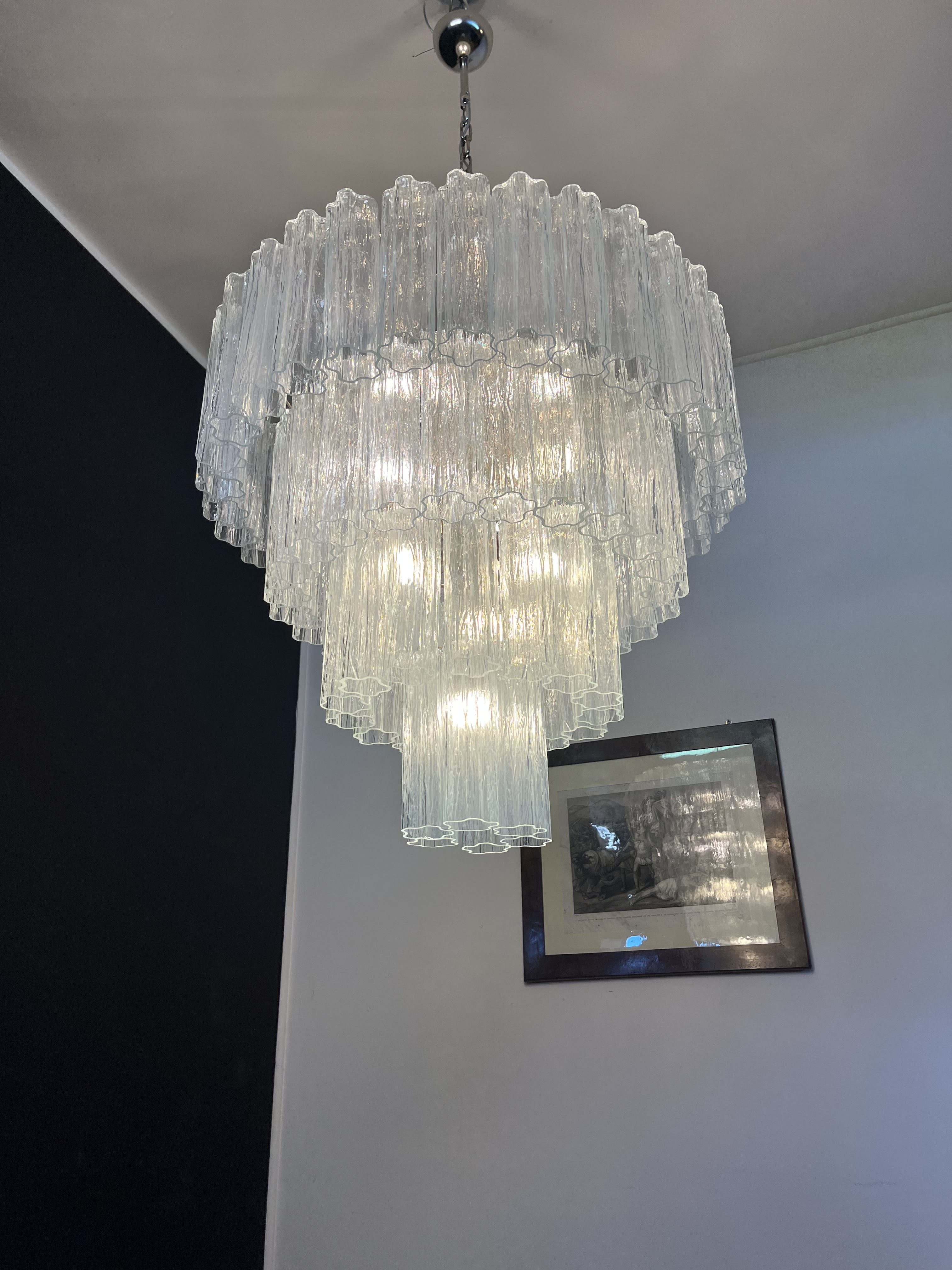 Murano Lysekrone – 78 Klare Glassrør – detalj 7 – Murano Classics