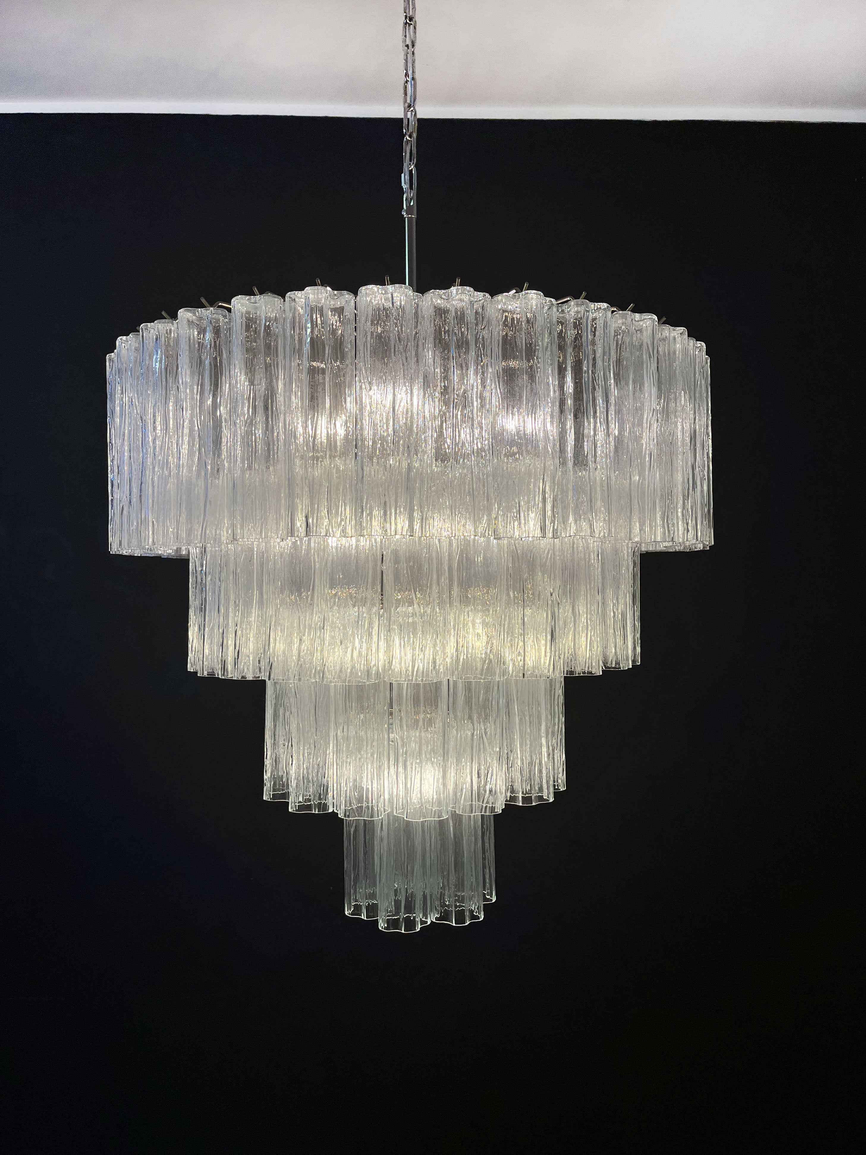 Murano Lysekrone – 78 Klare Glassrør – Murano Classics