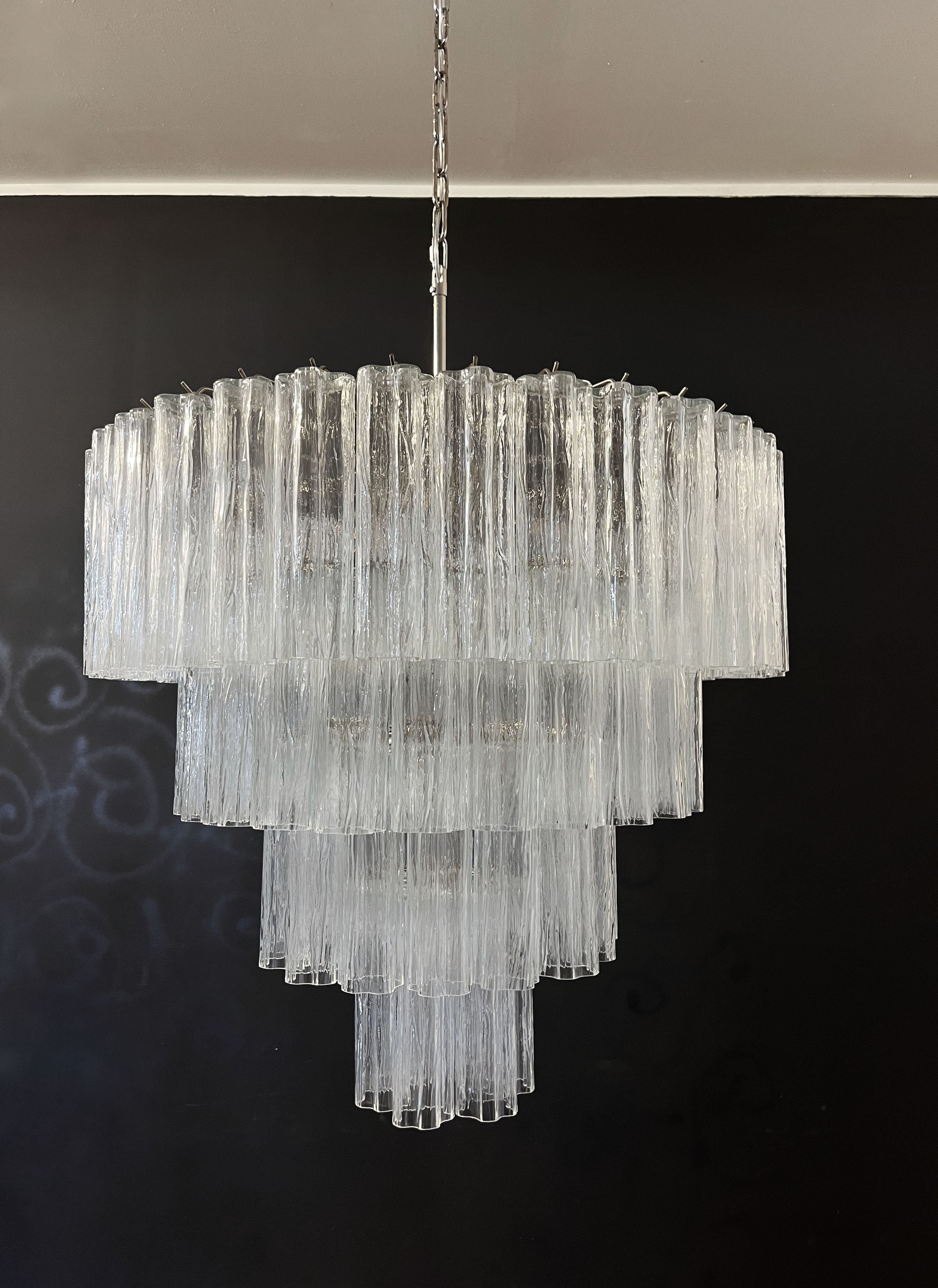 Murano Lysekrone – 78 Klare Glassrør – detalj 3 – Murano Classics