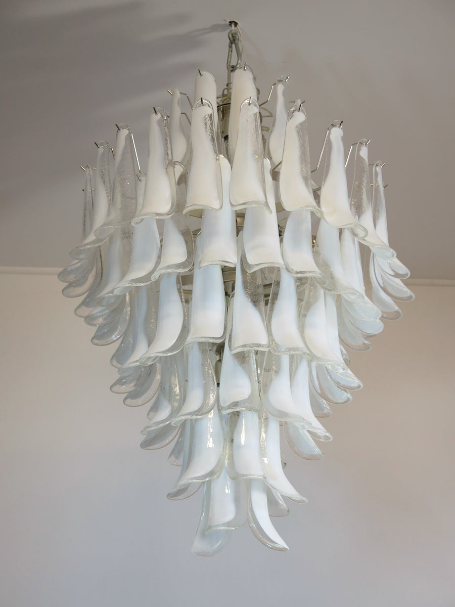 Murano Lysekrone – 85 Klare Konglebladglass – detalj 3 – Murano Classics