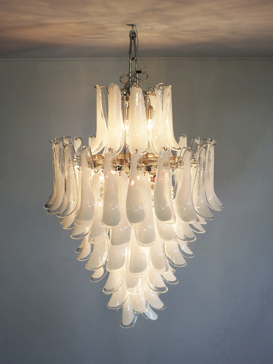 Murano Lysekrone – 85 Klare Konglebladglass – detalj 4 – Murano Classics