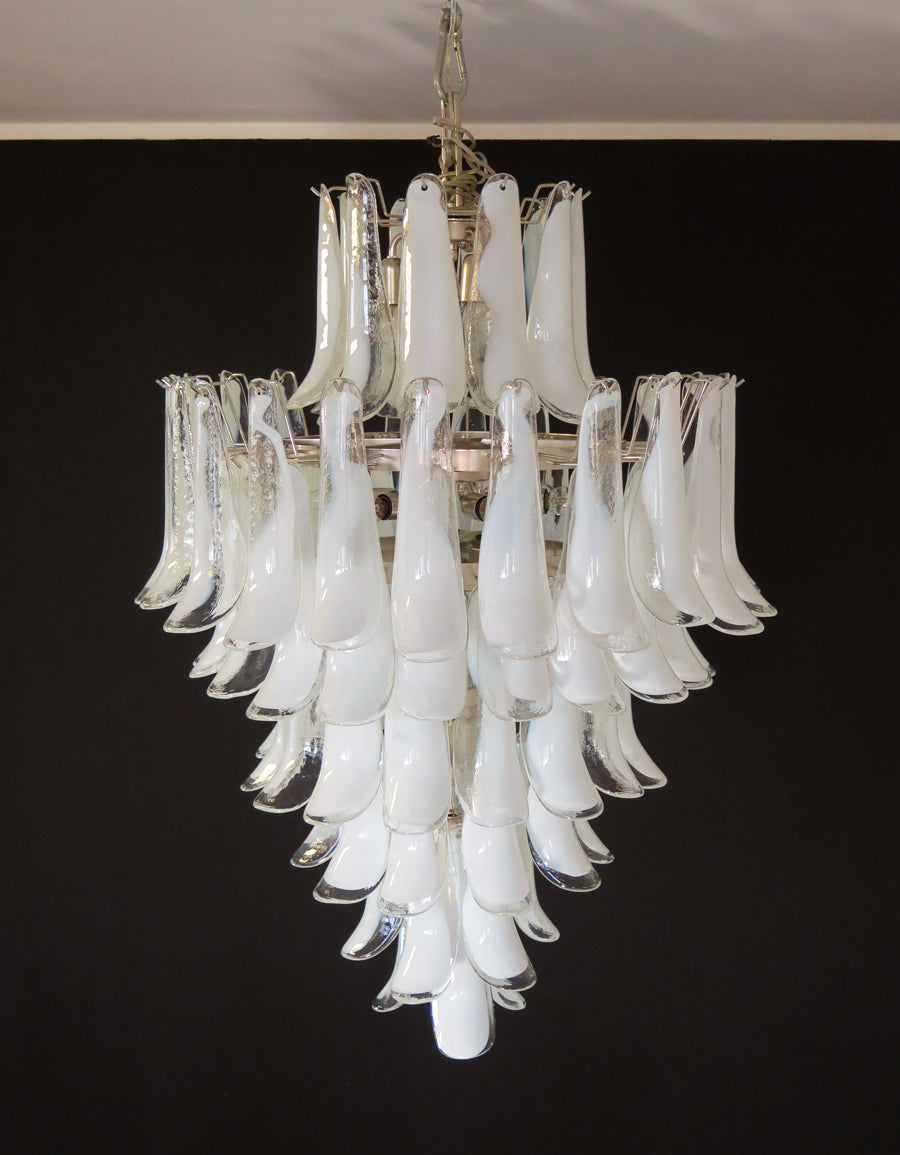 Murano Lysekrone – 85 Klare Konglebladglass – Murano Classics