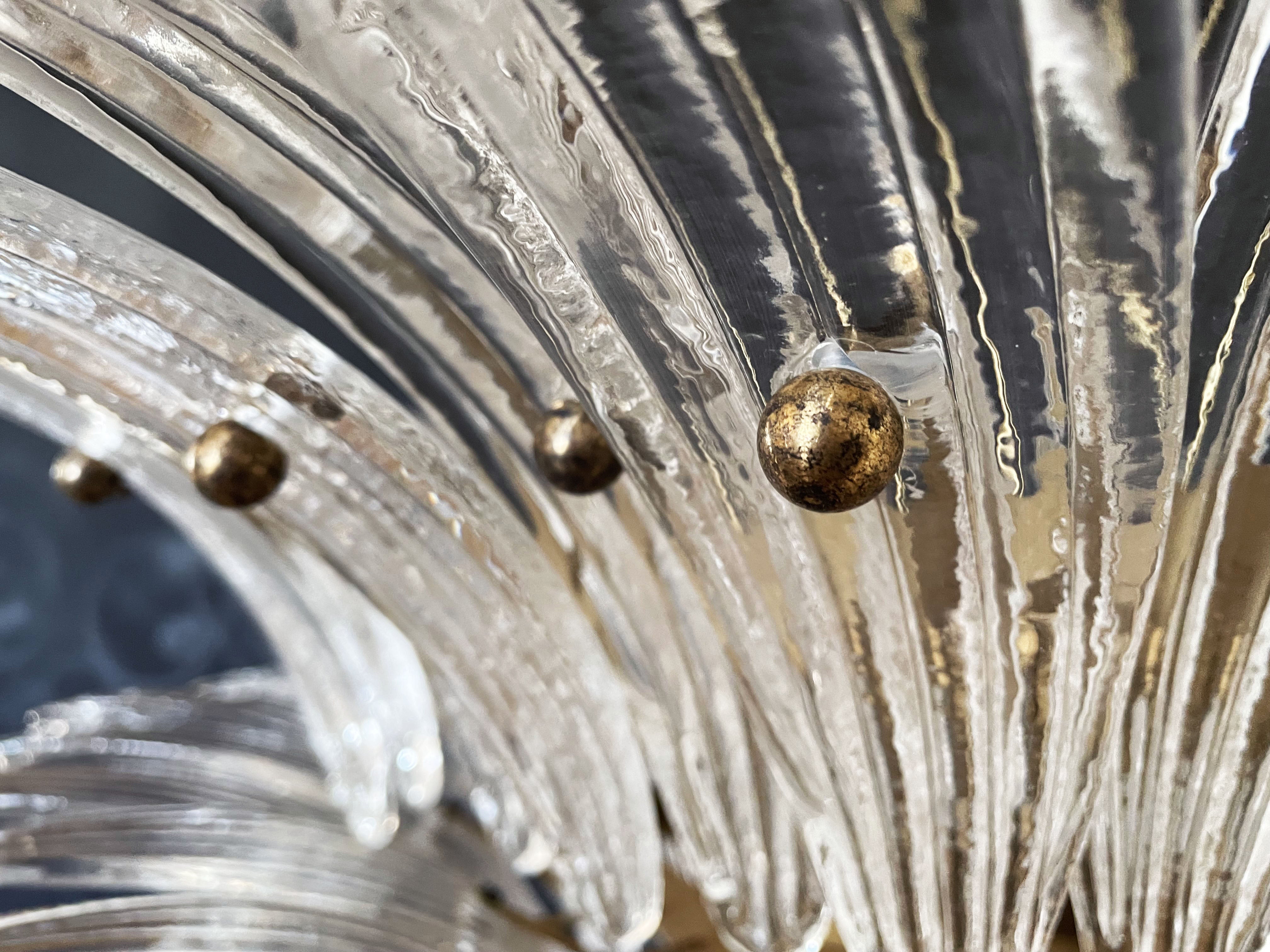 Murano Lysekrone – 104 Klare Palmeglass – detalj 4 – Murano Classics