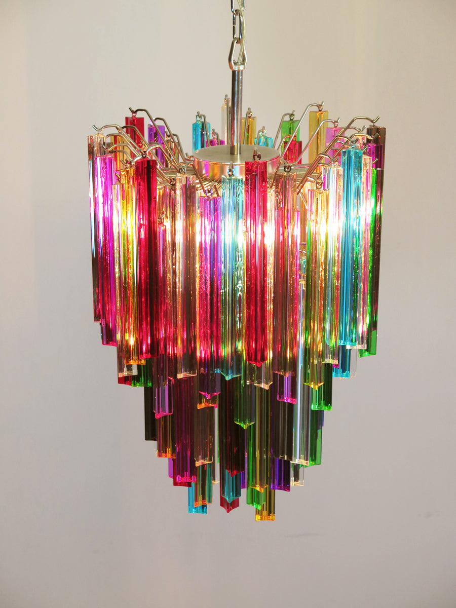 Murano Lysekrone – 92 Multifargede Prismeglass – detalj 7 – Murano Classics