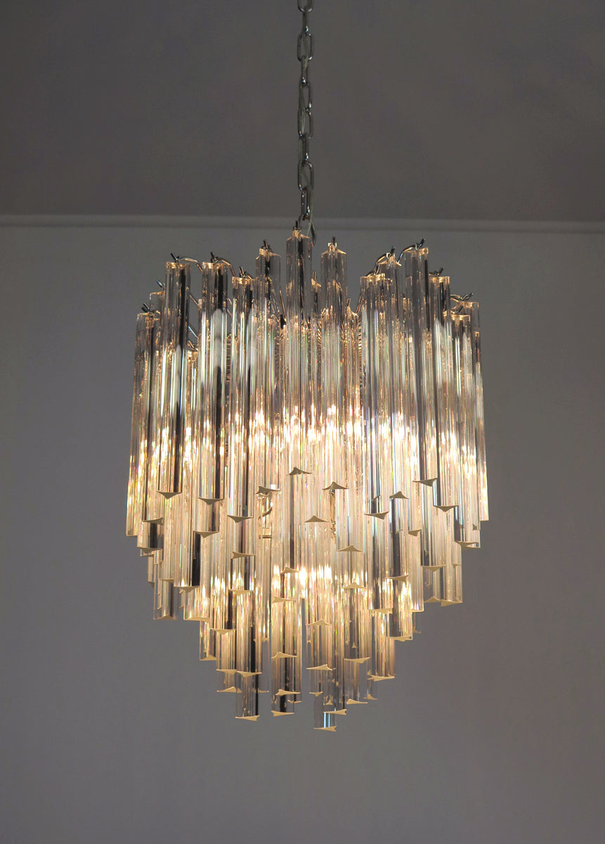 Murano Lysekrone – 92 Klare Prismeglass – detalj 1 – Murano Classics