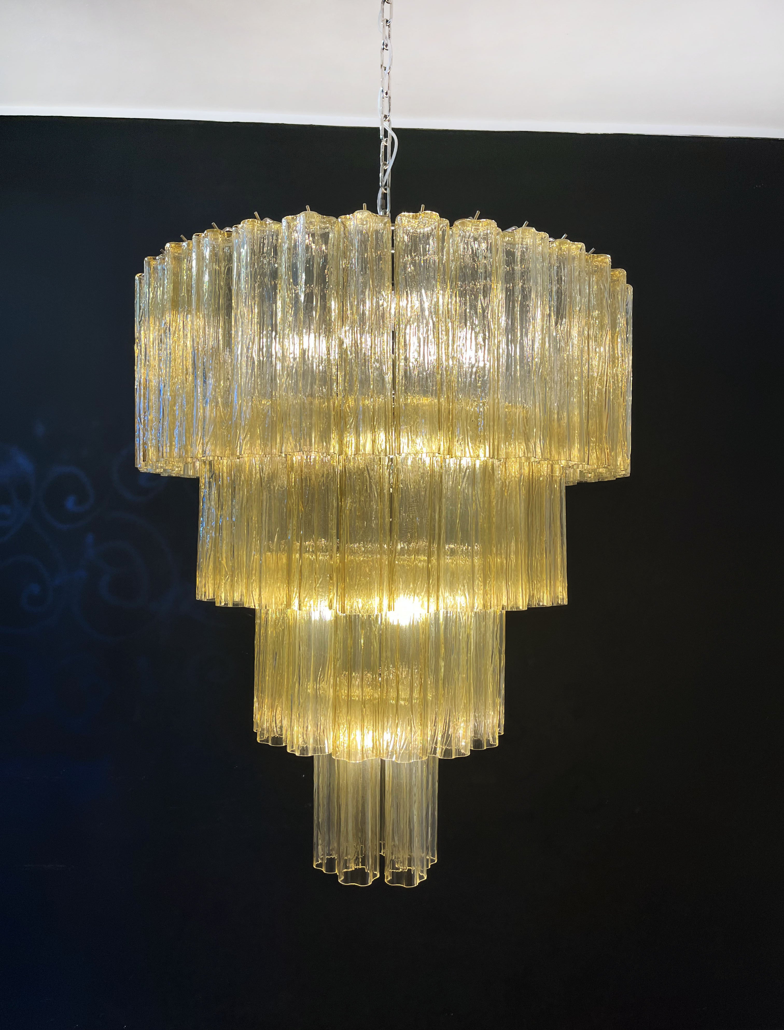 Murano Lysekrone – 78 Gule Glassrør – detalj 9 – Murano Classics