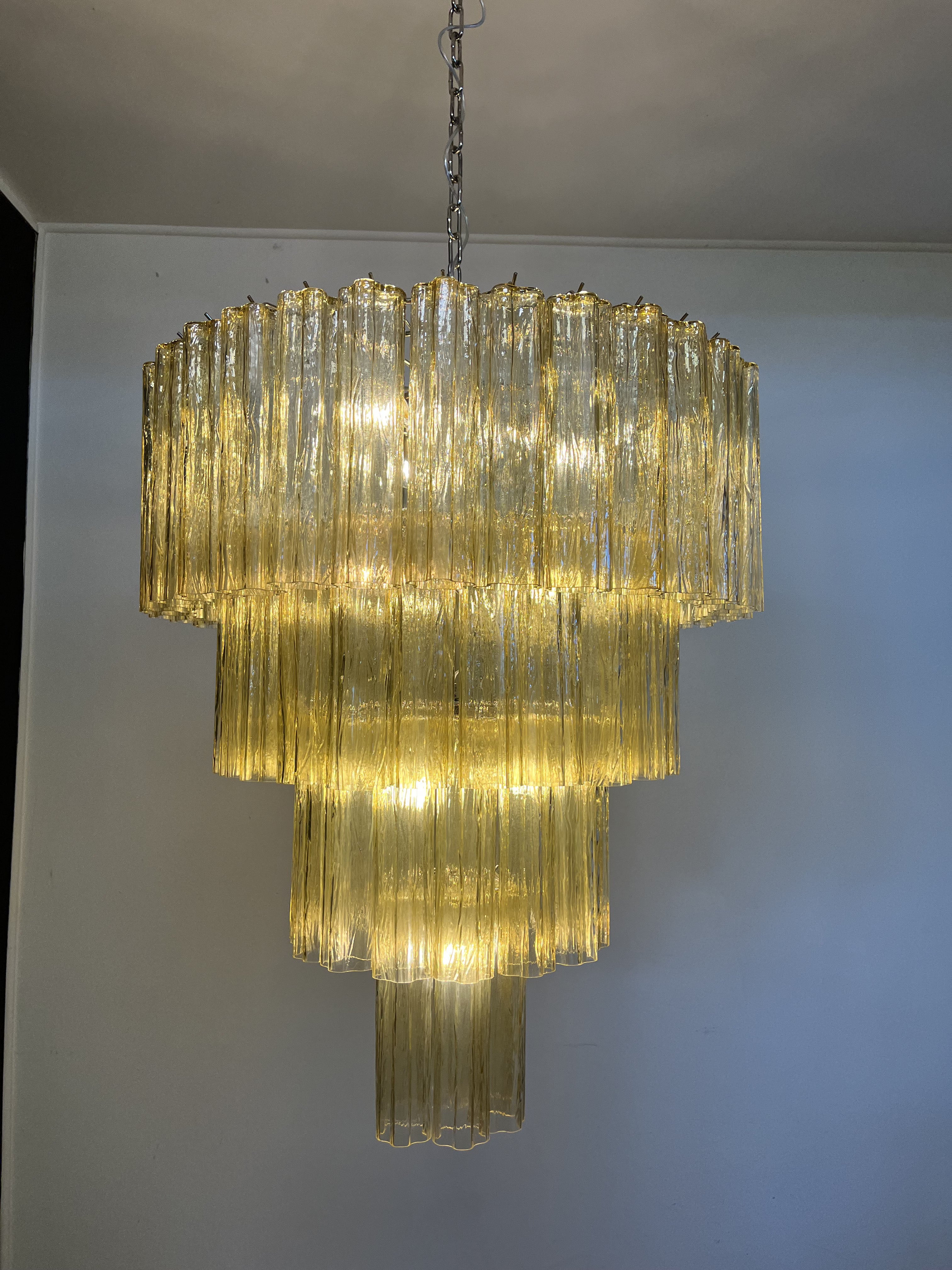 Murano Lysekrone – 78 Gule Glassrør – detalj 6 – Murano Classics