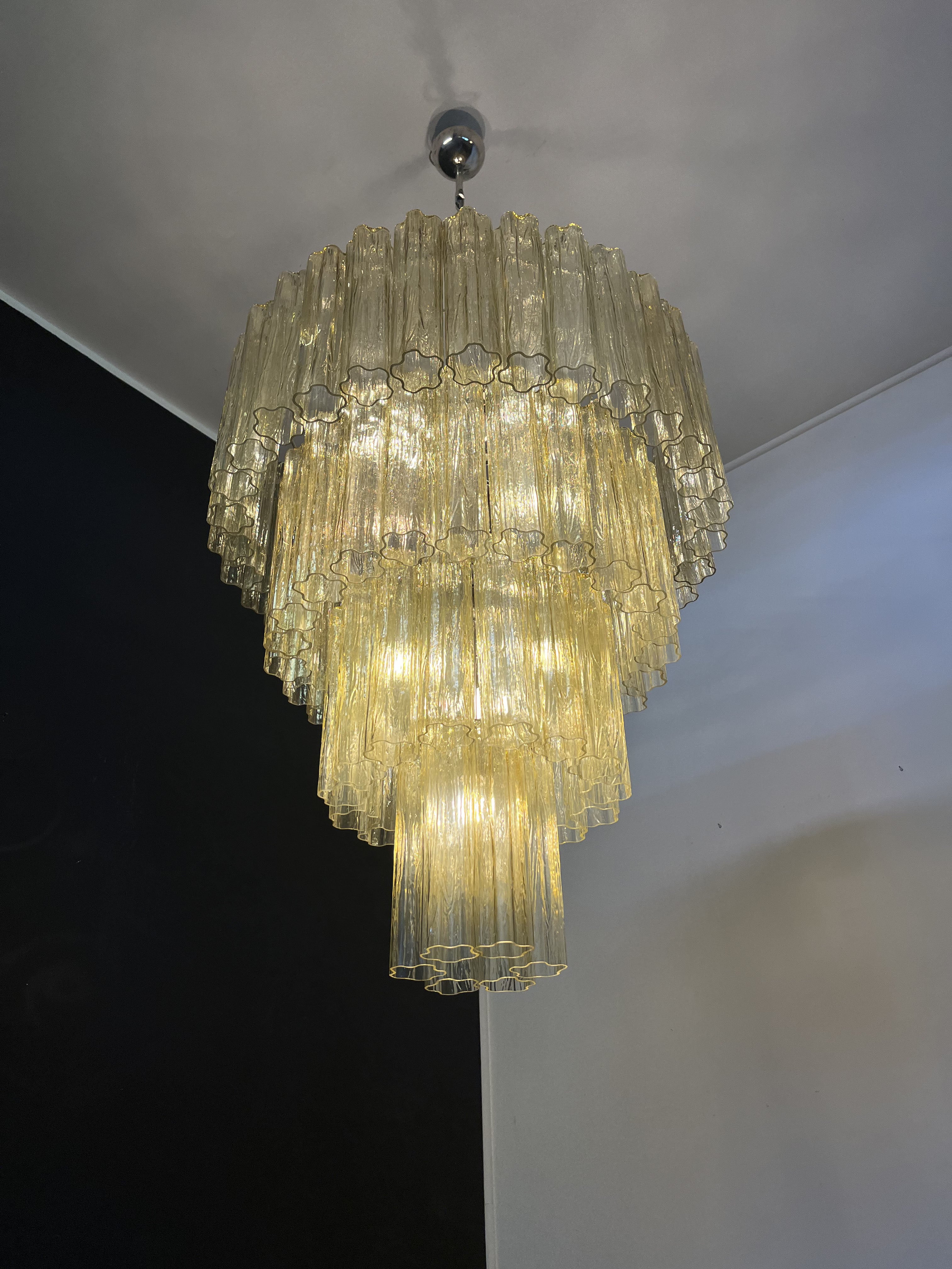 Murano Lysekrone – 78 Gule Glassrør – detalj 8 – Murano Classics