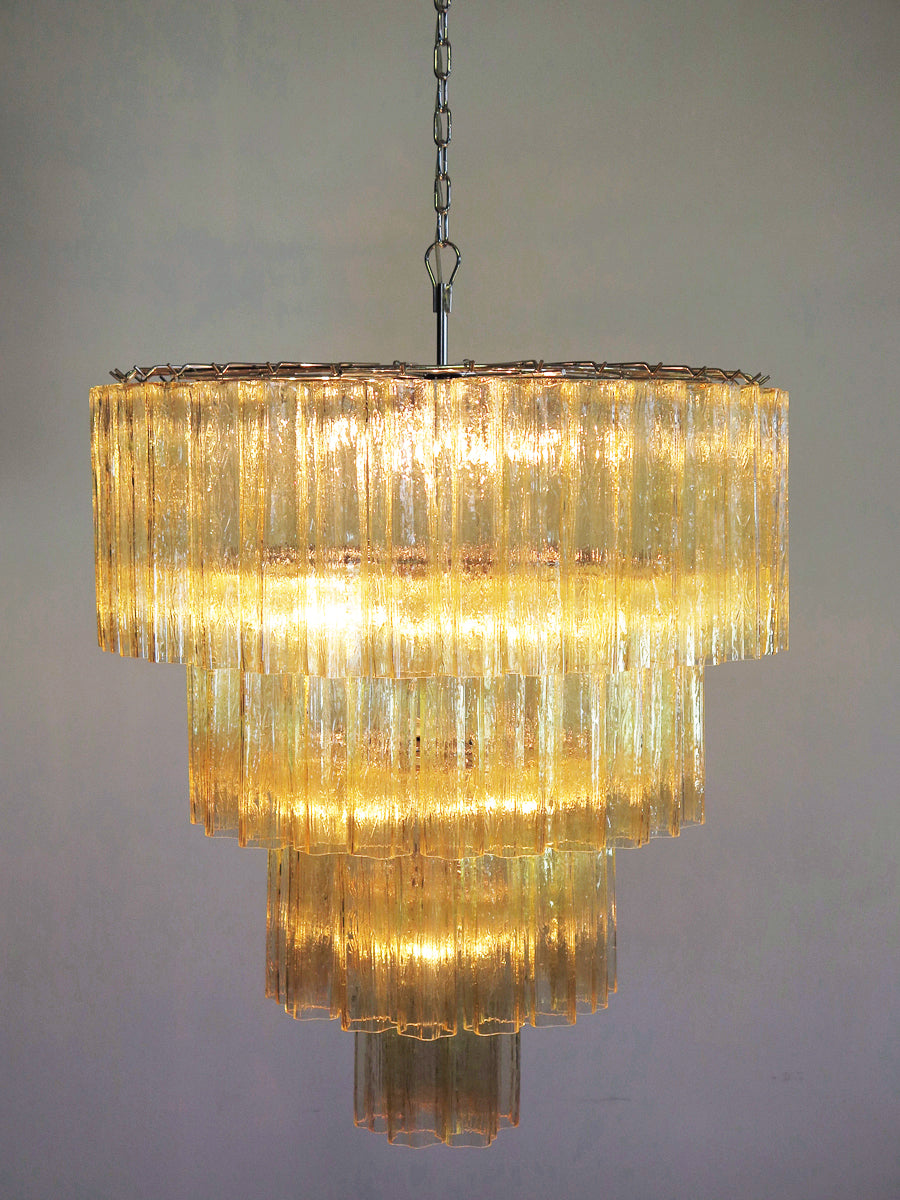 Murano Lysekrone – 78 Gule Glassrør – Murano Classics