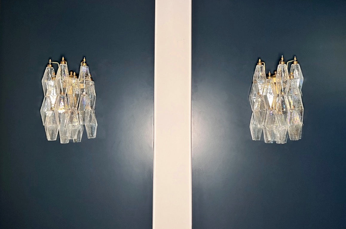 Murano Vegglampe – 16 Iris Poliedriglass – 2 stk – Murano Classics