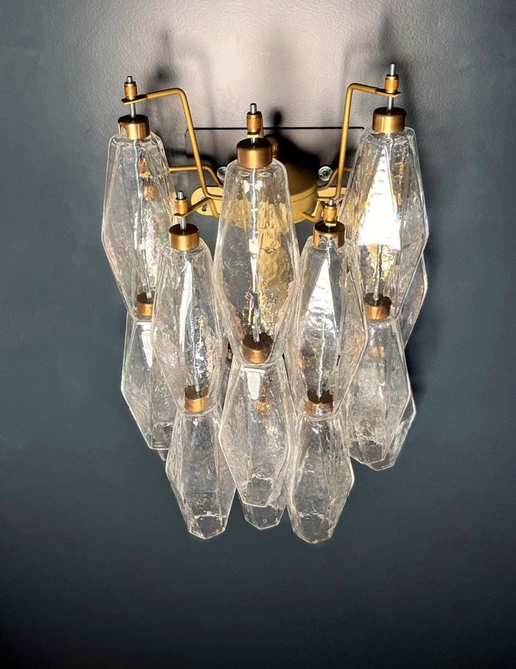 Murano Vegglampe – 16 Iris Poliedriglass – 2 stk – detalj 2 – Murano Classics
