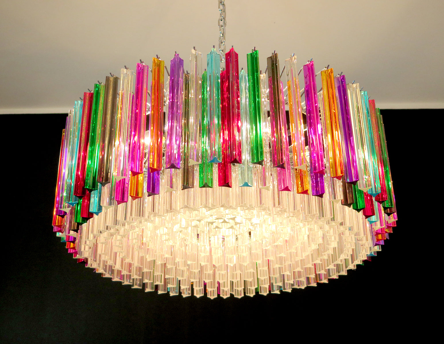 Murano Lysekrone – 391 Multifargede Prismeglass – detalj 4 – Murano Classics