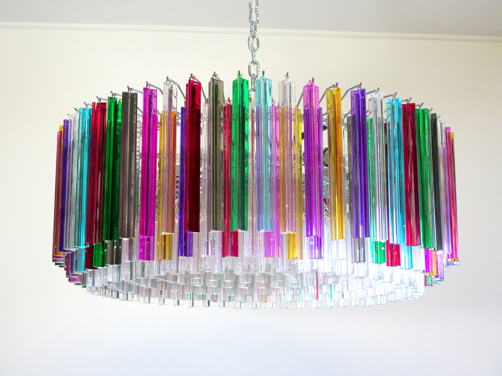 Murano Lysekrone – 391 Multifargede Prismeglass – detalj 6 – Murano Classics