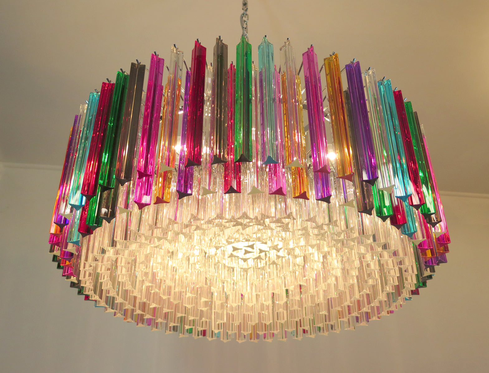 Murano Lysekrone – 391 Multifargede Prismeglass – detalj 5 – Murano Classics