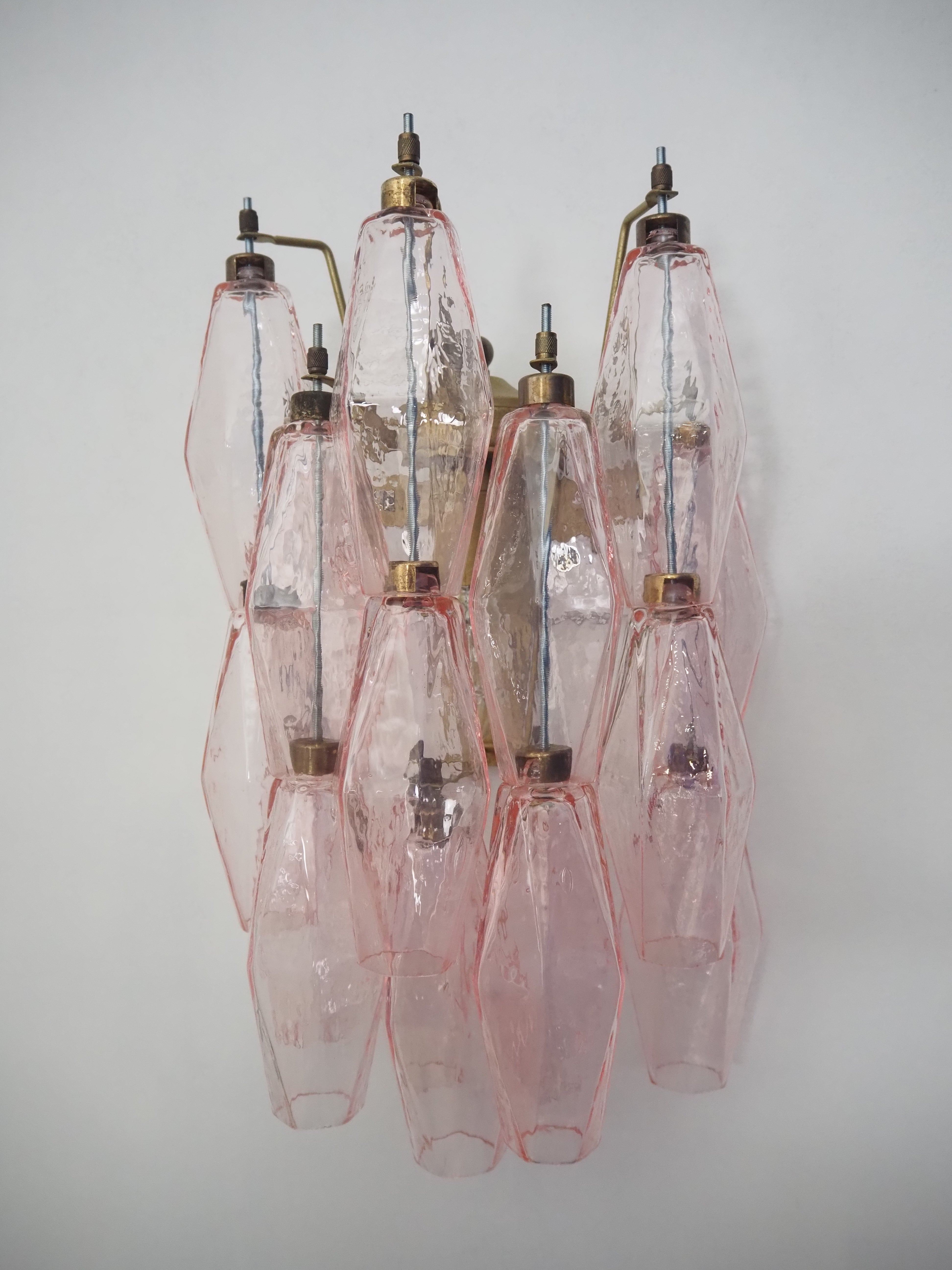 Murano Vegglampe – 17 Rosa Poliedriglass – 2 stk – detalj 5 – Murano Classics