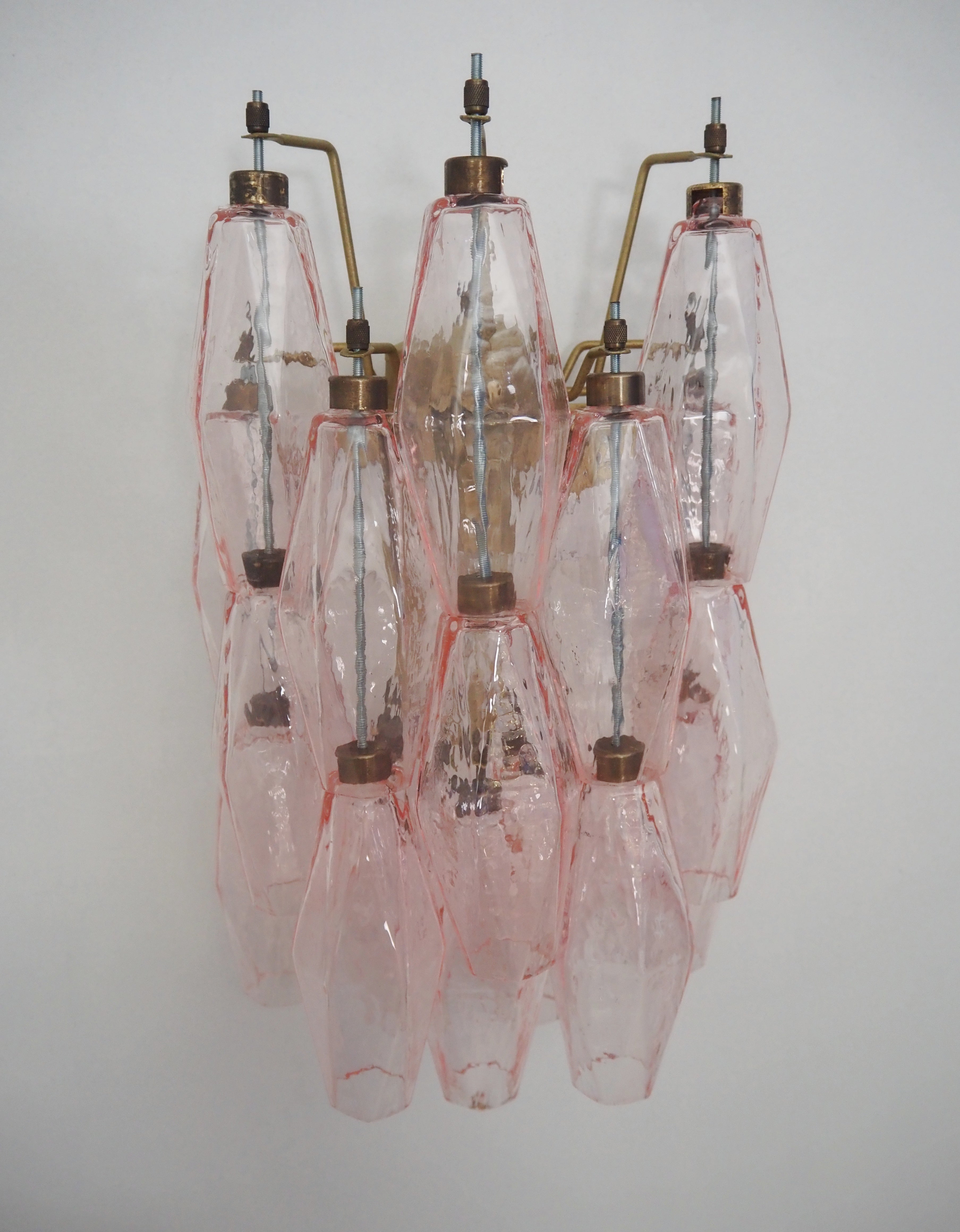 Murano Vegglampe – 17 Rosa Poliedriglass – 2 stk – Murano Classics