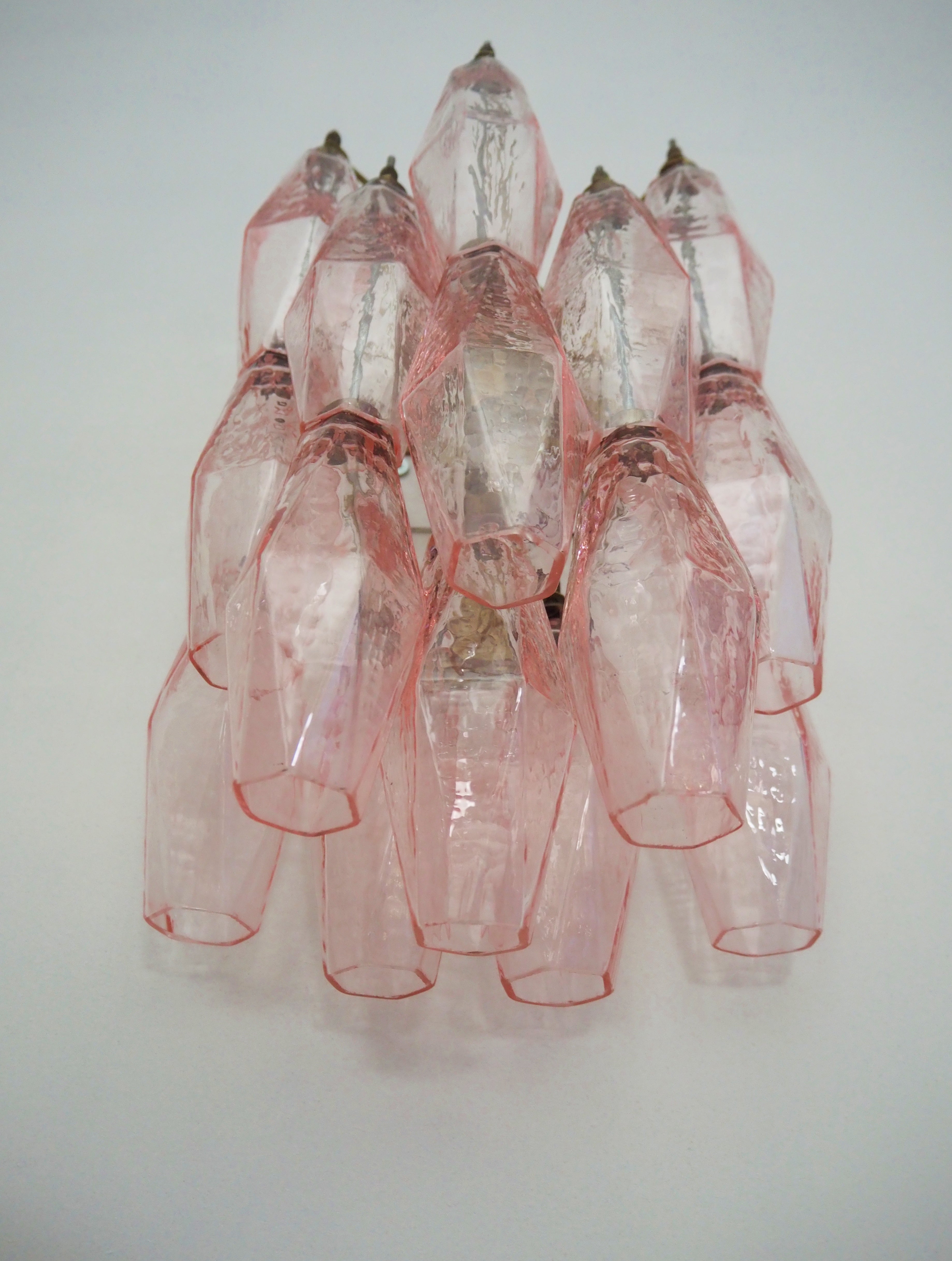 Murano Vegglampe – 17 Rosa Poliedriglass – 2 stk – detalj 3 – Murano Classics