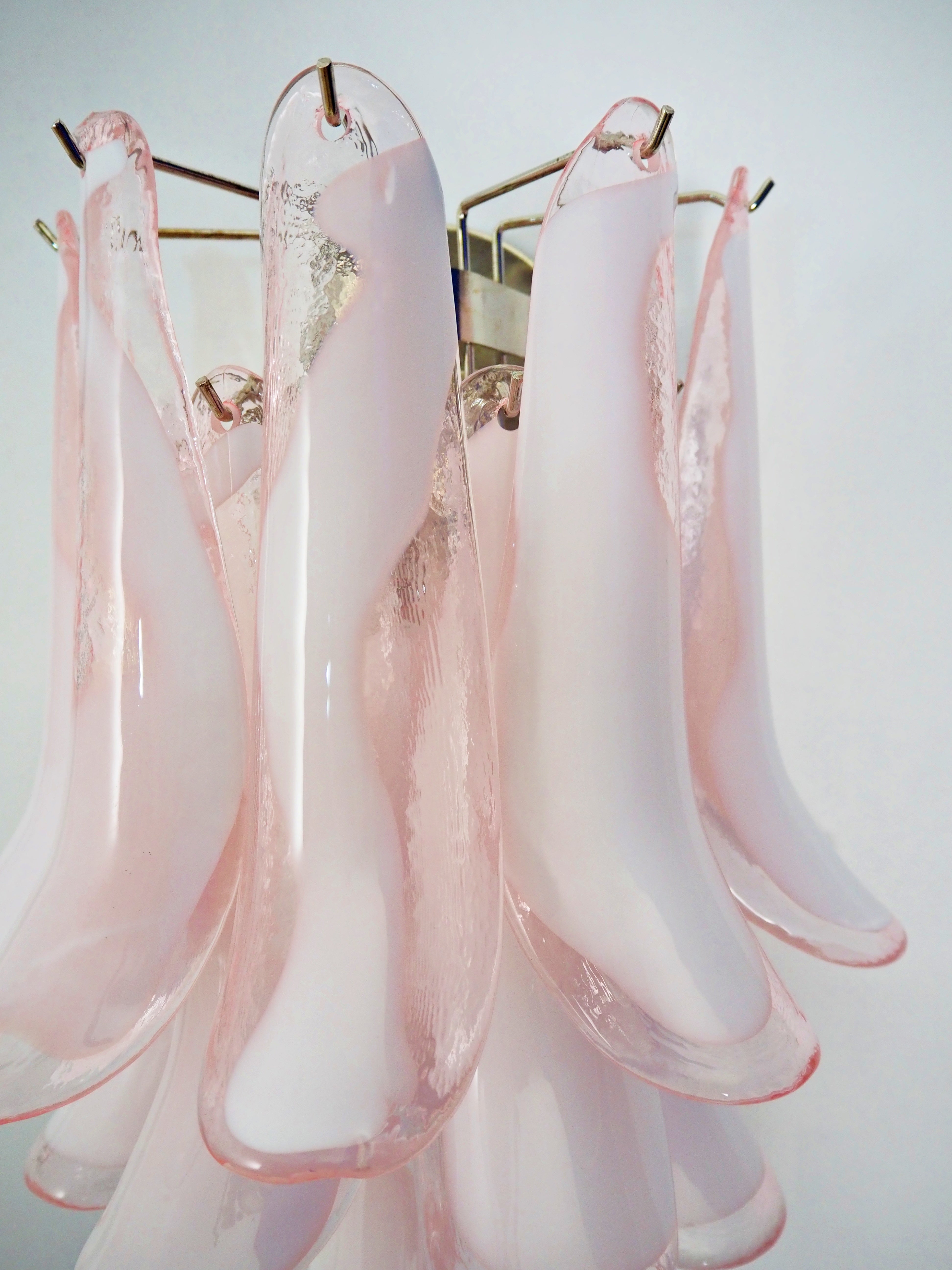 Murano Vegglampe – 10 Rosa Konglebladglass – 2 stk – detalj 2 – Murano Classics