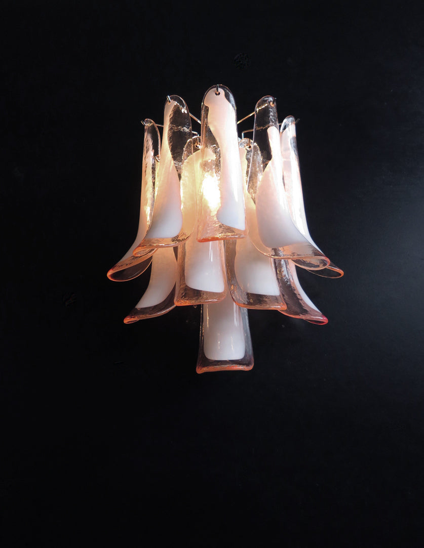 Murano Vegglampe – 10 Rosa Konglebladglass – 2 stk – detalj 9 – Murano Classics