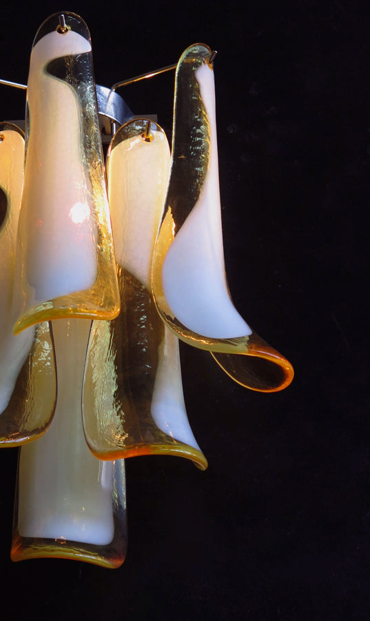 Murano Vegglampe – 6 Karamel Konglebladglass – 2 stk – detalj 6 – Murano Classics