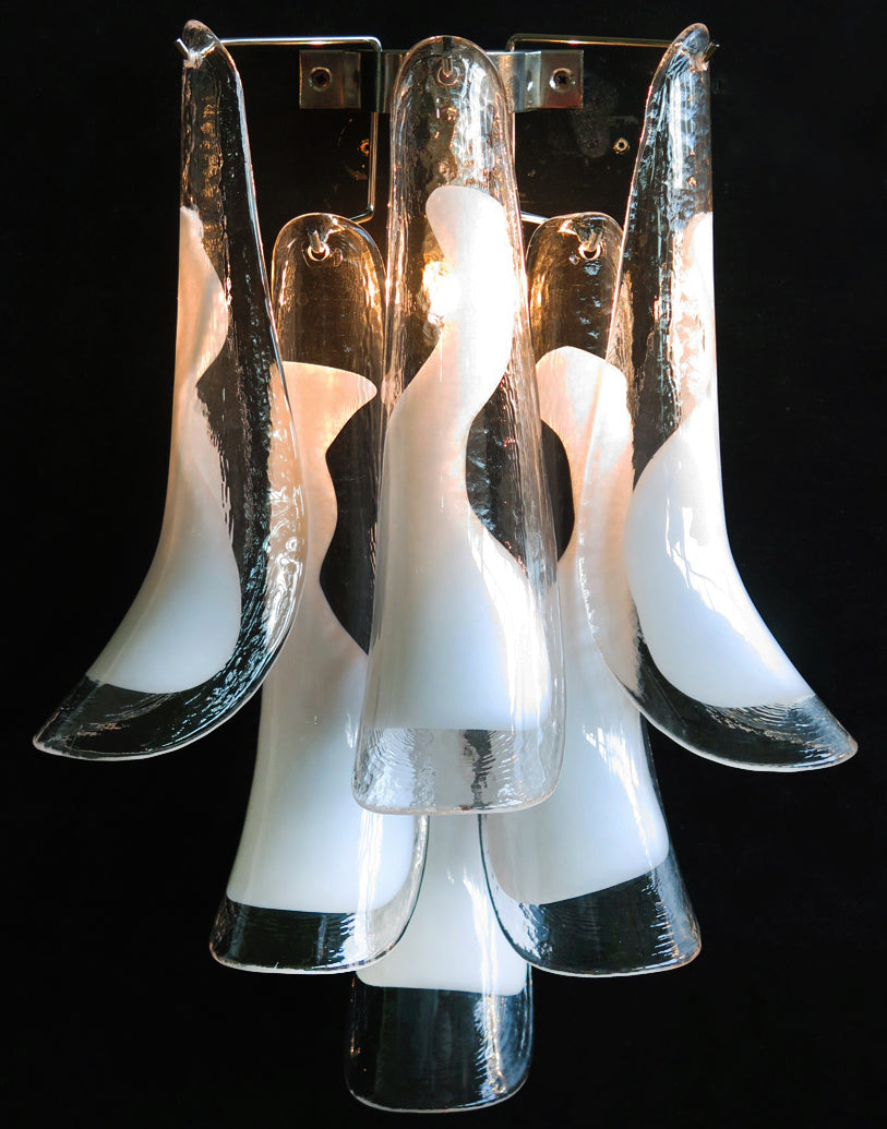 Murano Vegglampe – 6 Hvite Konglebladglass – 2 stk – detalj 5 – Murano Classics