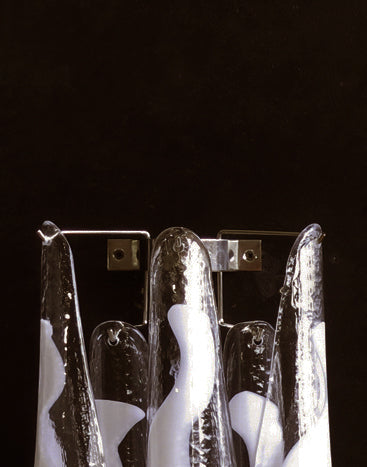 Murano Vegglampe – 6 Hvite Konglebladglass – 2 stk – detalj 4 – Murano Classics