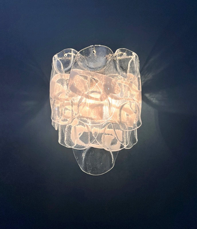 Murano Vegglampe – 10 Hvite Crostoliglass – 2 stk – detalj 6 – Murano Classics