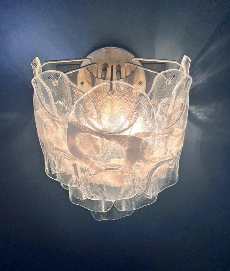 Murano Vegglampe – 10 Hvite Crostoliglass – 2 stk – detalj 4 – Murano Classics