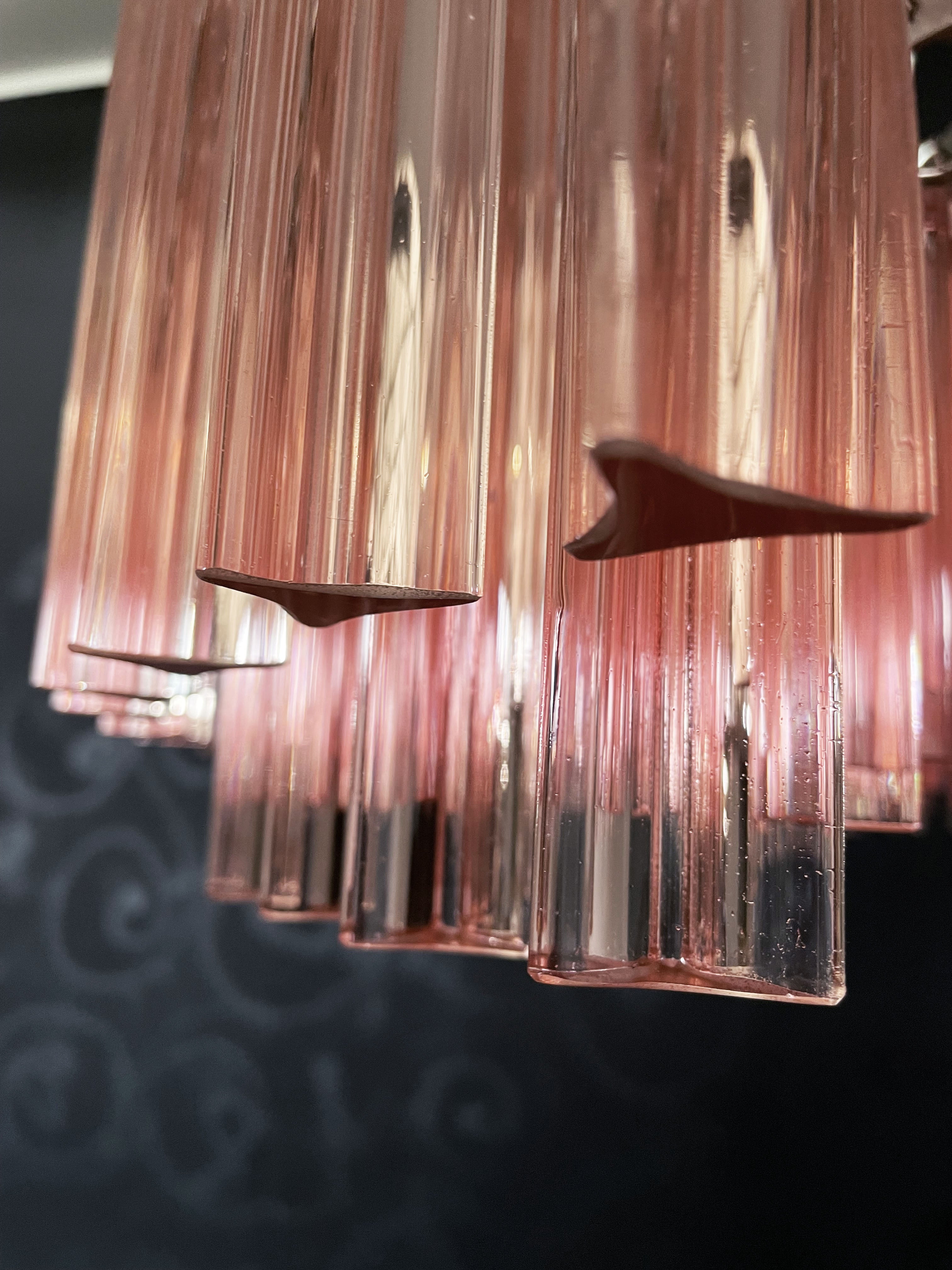 Murano Lysekrone – 265 Rosa Prismeglass – detalj 3 – Murano Classics