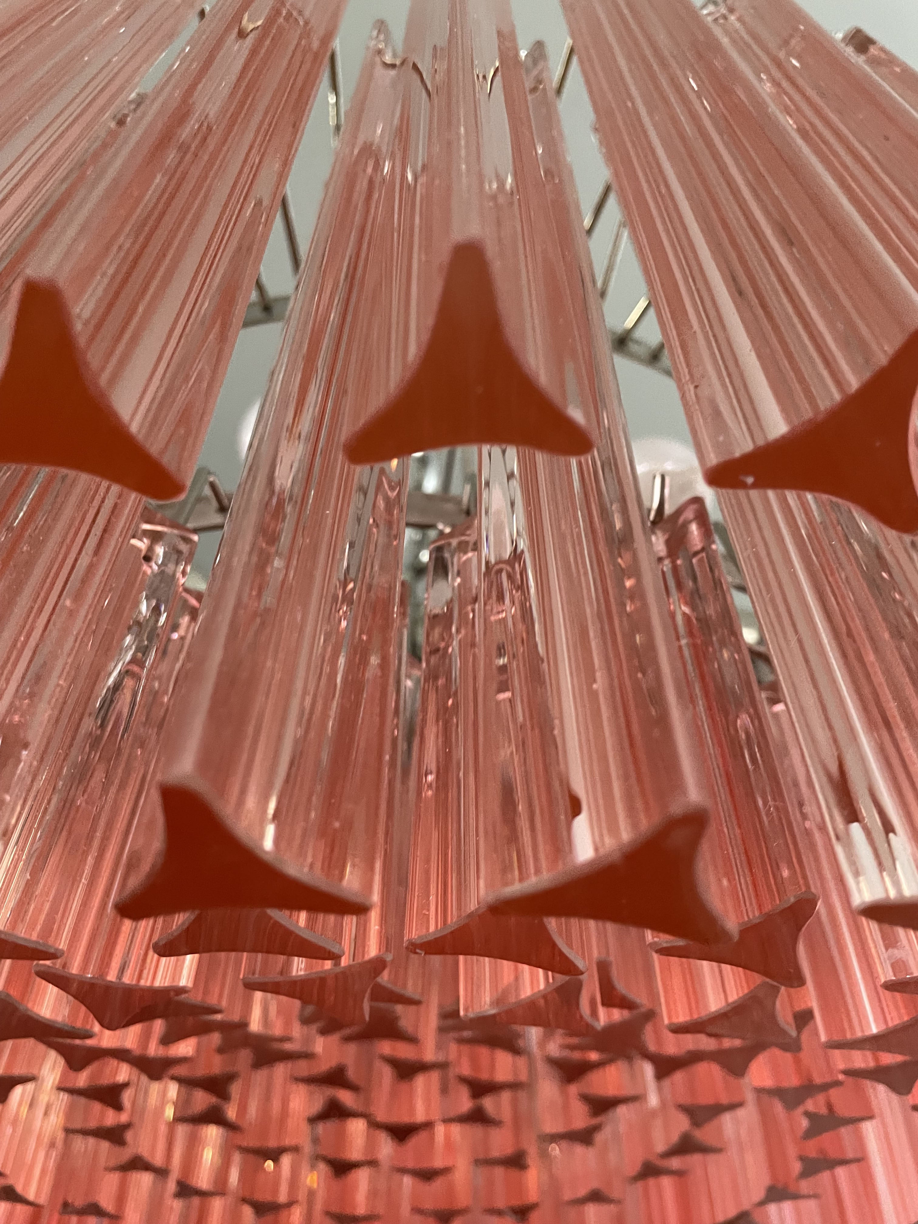 Murano Lysekrone – 265 Rosa Prismeglass – detalj 2 – Murano Classics
